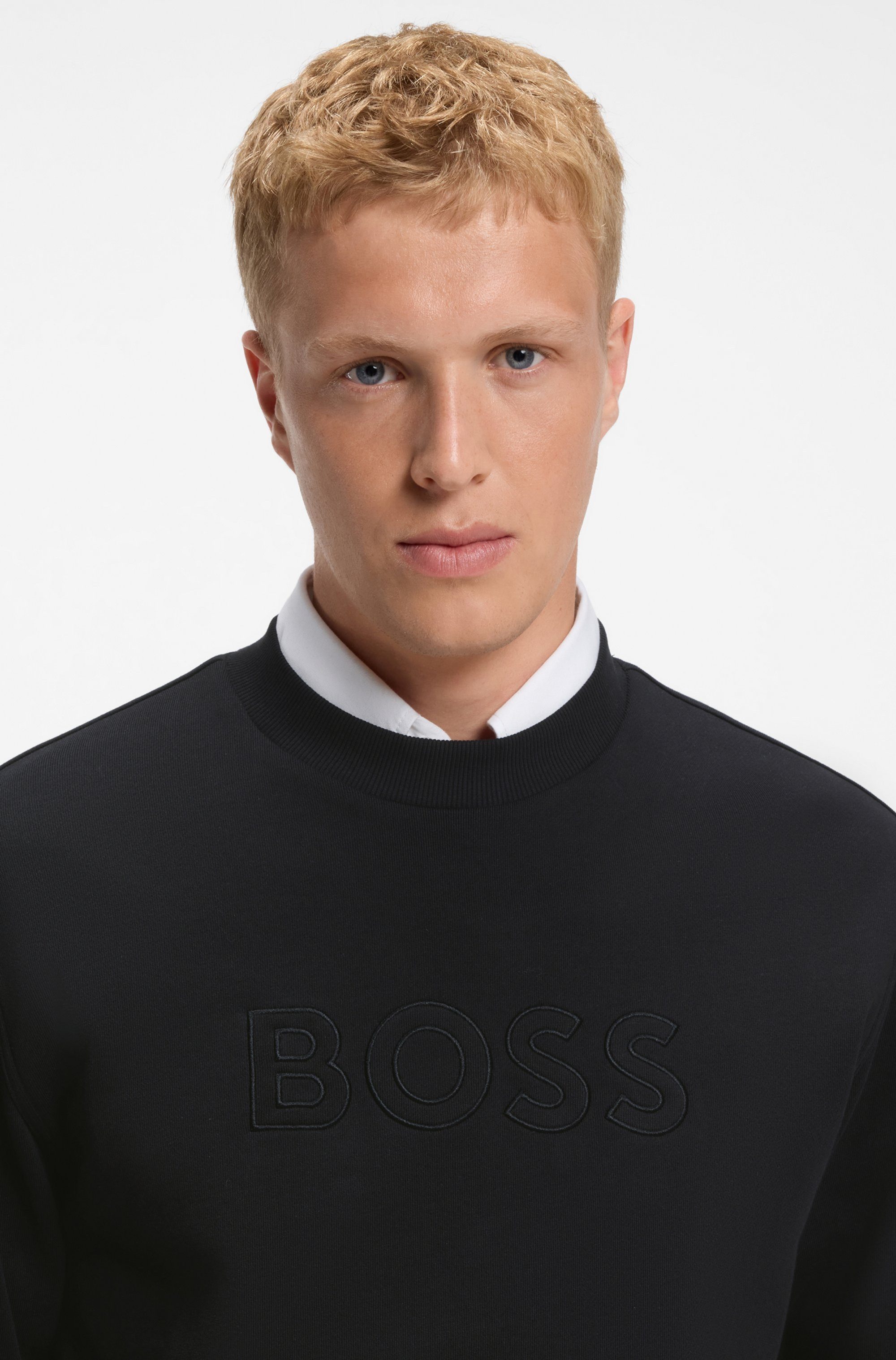 BOSS ORANGE Sweatshirt Rundhalsausschnitt, Relaxed Fit, große Logo-Stickerei