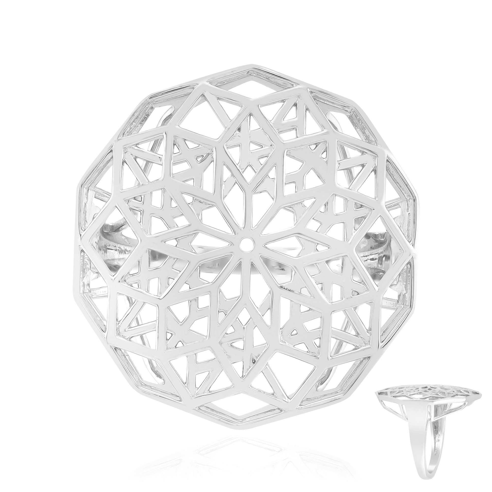Cavill Silberring Geometrischer Ring aus Sterlingsilber, Monosono (1-tlg)