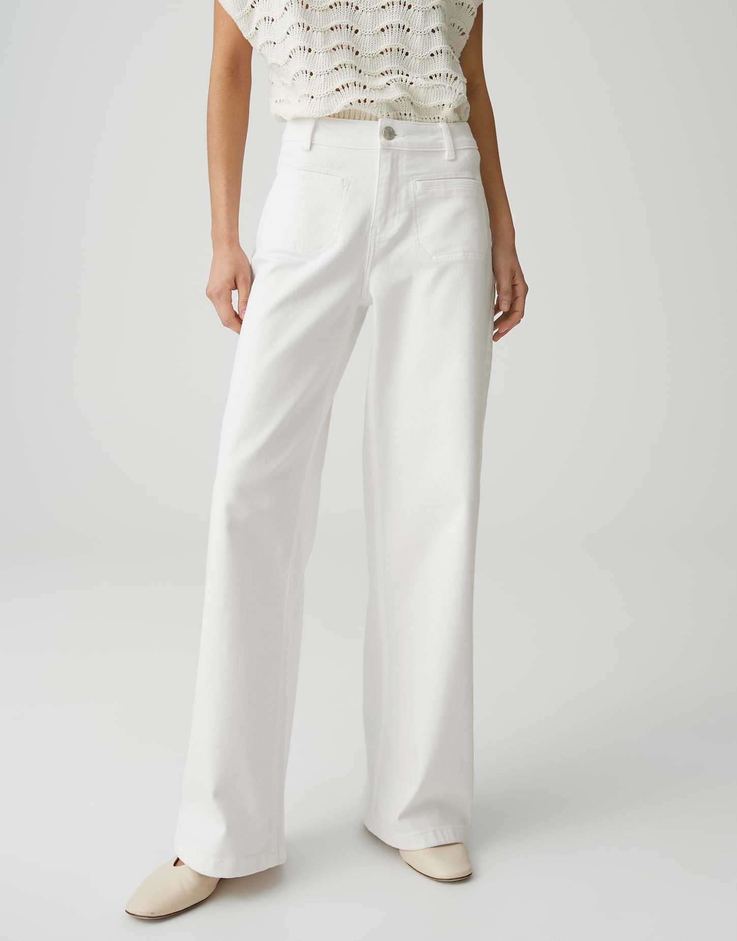 OPUS Weite Jeans Miva urban aus Denim mit weitem Bein Crinkle-Effekte, Pasp günstig online kaufen