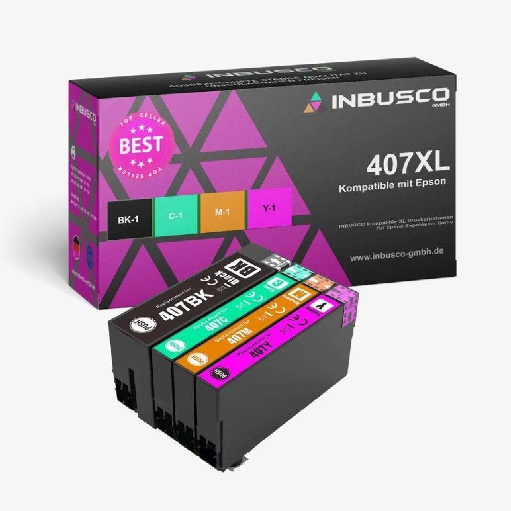 Inbusco Tintenpatronen T407XL kompatibel mit Epson WorkForce Pro : WF 47 ... Tintenpatrone