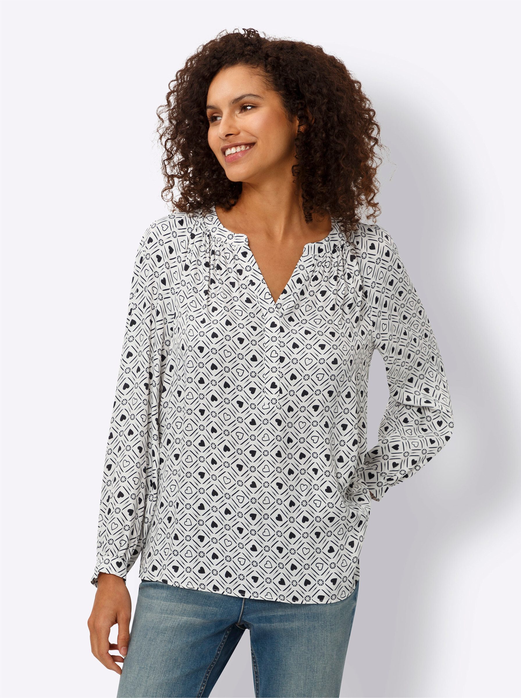 Klassische Bluse Druckbluse
