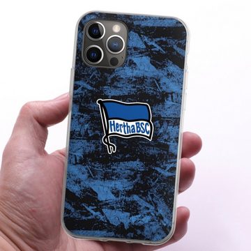 DeinDesign Handyhülle Flagge Logo Hertha BSC Logo, Grunge, Apple iPhone 12 Pro Silikon Hülle Bumper Case Handy Schutzhülle