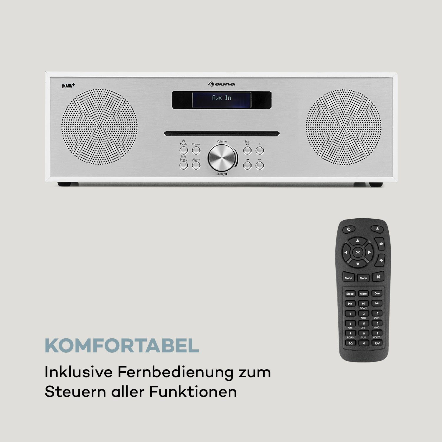 Radio Auna CD mit mit Radio Küchenradio W, Plus Silver Star (20 Radio CD-DAB Weiß DAB Digitalradio) Player