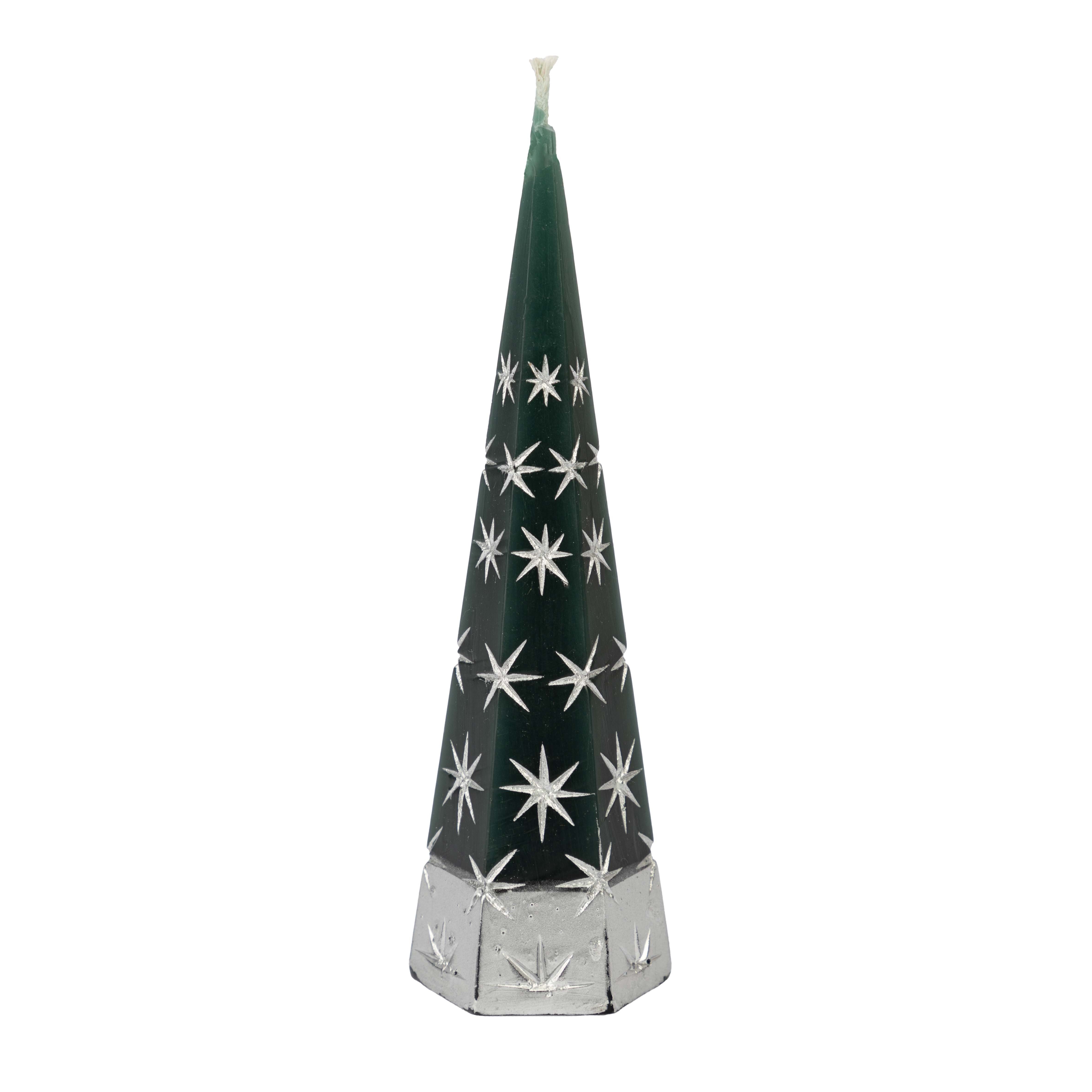 El Puente Formkerze Kerze "Weihnachtsbaum mit Sternen", Handmade, Handmade