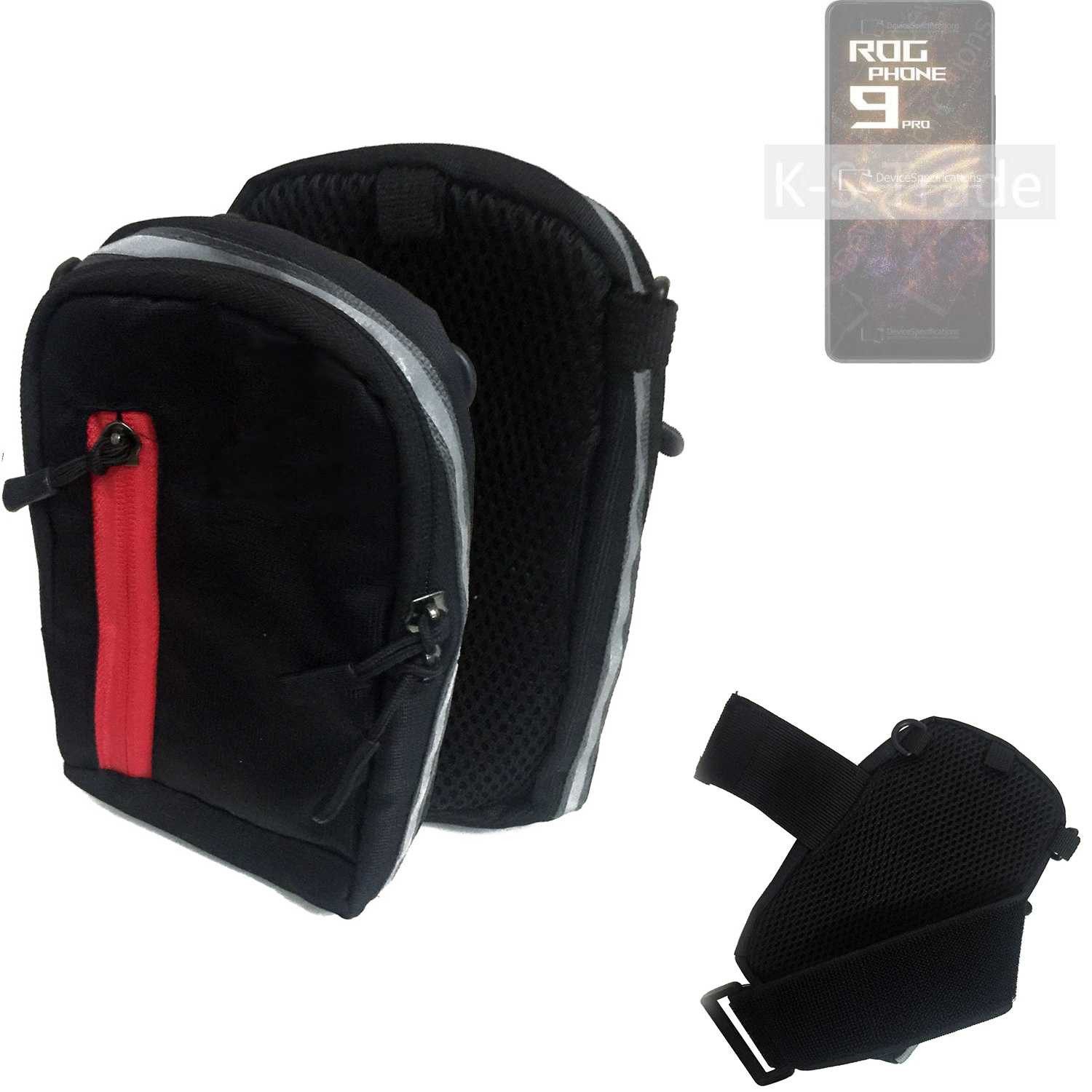 K-S-Trade Handyhülle für Asus ROG Phone 9 Pro, Outdoor Gürteltasche Holster Umhängetasche schwarz Handy Tasche