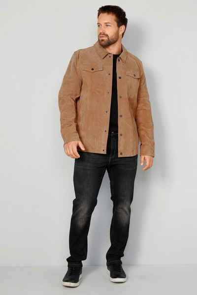 John F. Gee Lederjacke Lederjacke in Jeansjacken Optik