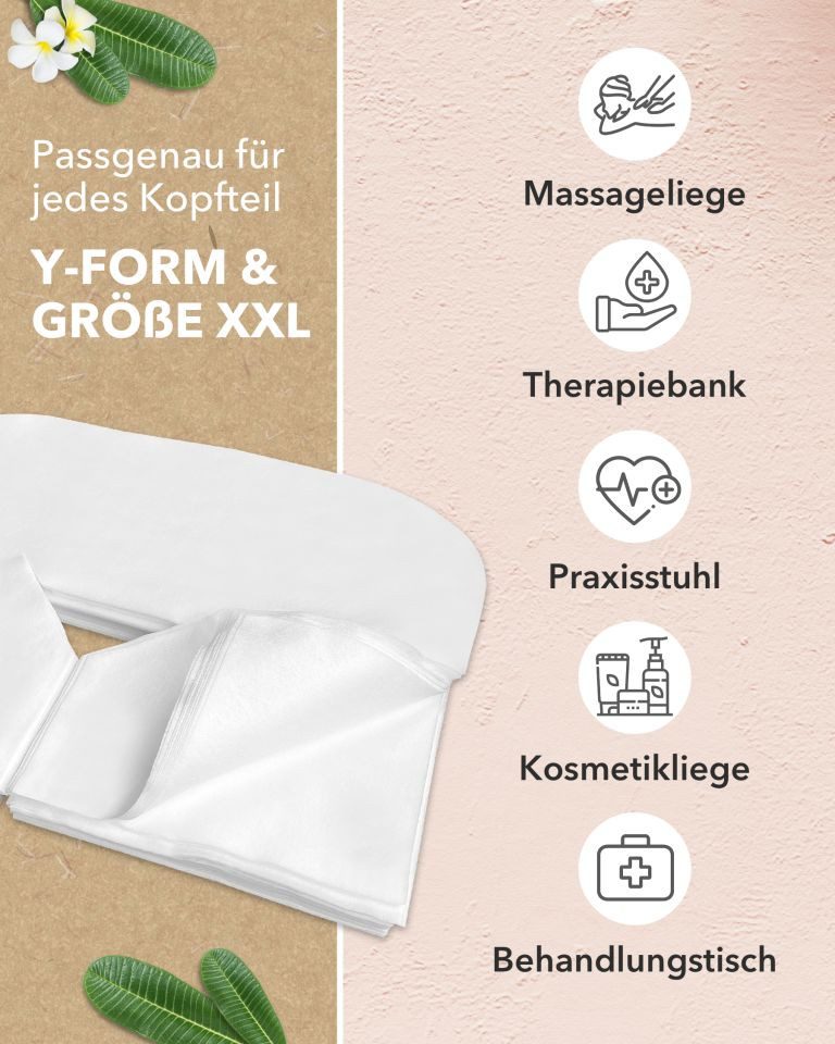 ZEN MASSAGE WARE Massageliege Einwegauflagen für die Massageliege 100Stk. (100-St), Gesichtsauflagen aus angenehm weichem Vlies-Stoff