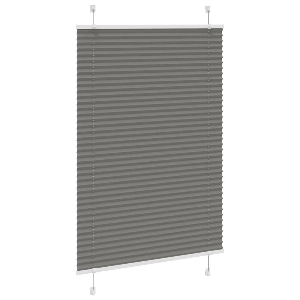Gardine 90 x 100 cm Plissee Anthrazit 90x100 cm Stoffbreite 89,4 cm Polyester