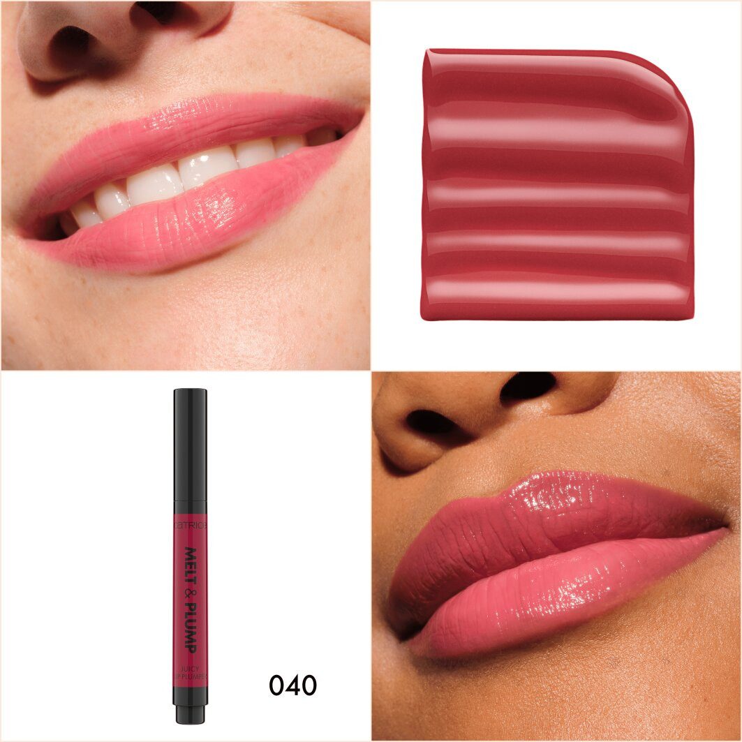 Catrice Lippenbalsam Melt & Plump Juicy Lip Plumper, 3-tlg., Sorgt für Glanz und Volumen, weiche Textur, kühlend durch Menthol.