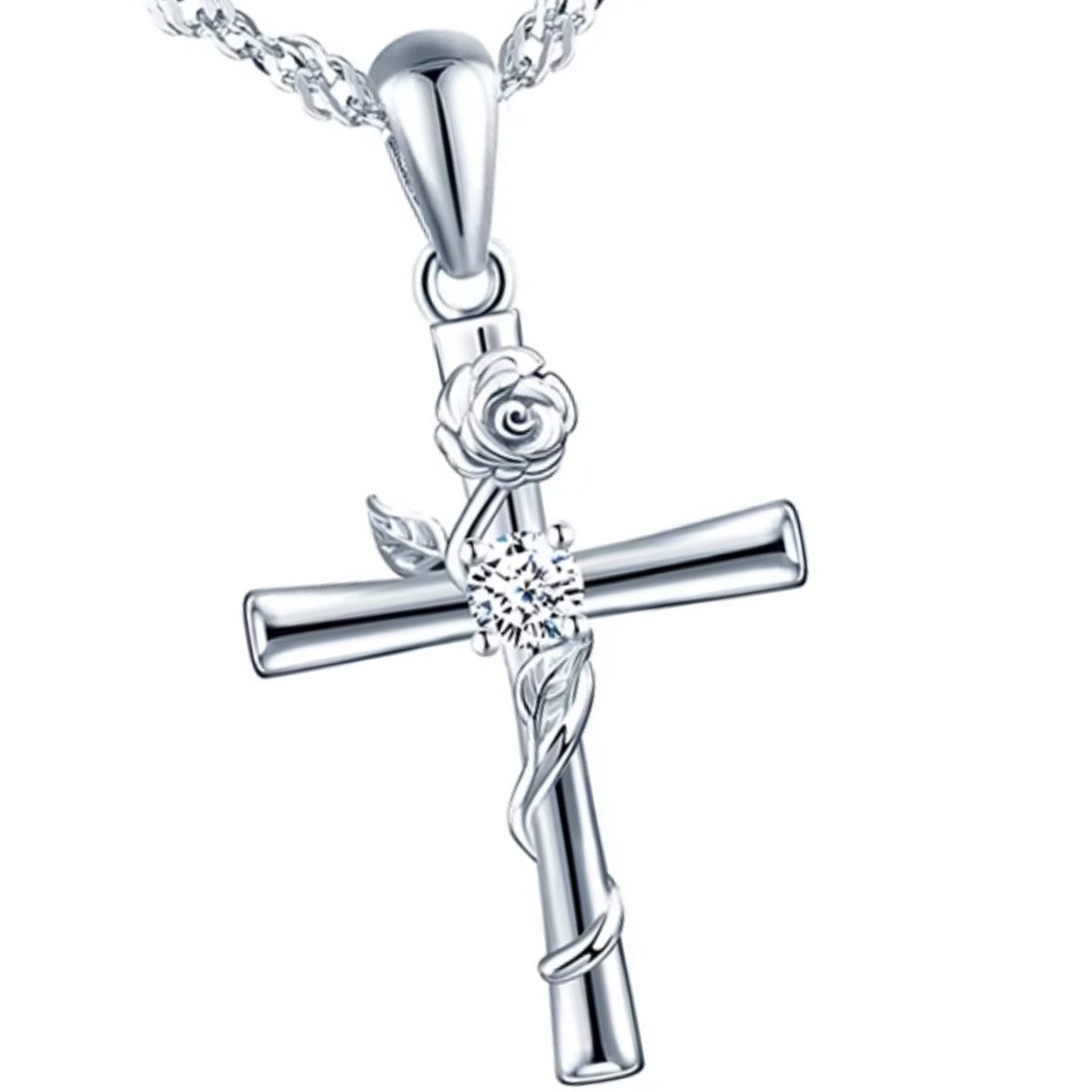 ELLAWIL Kreuzkette Halskette mit Kreuzanhänger Jesus-Kreuz günstig online kaufen
