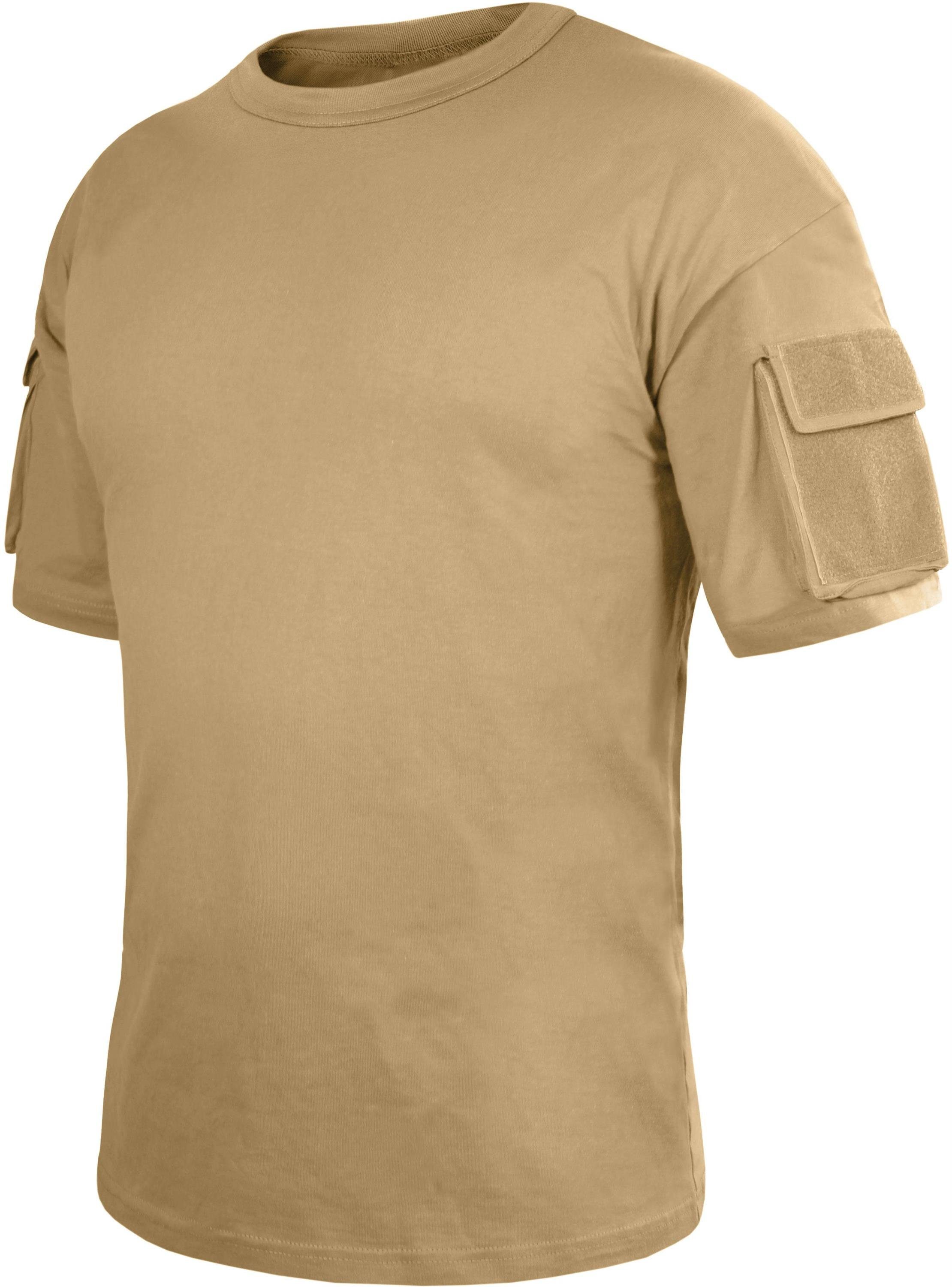 Funktionsshirt Coyote T-Shirt Klett-Ärmeltaschen Instructor normani Tactical mit Herren Tropenhemd Sommershirt Taktisches