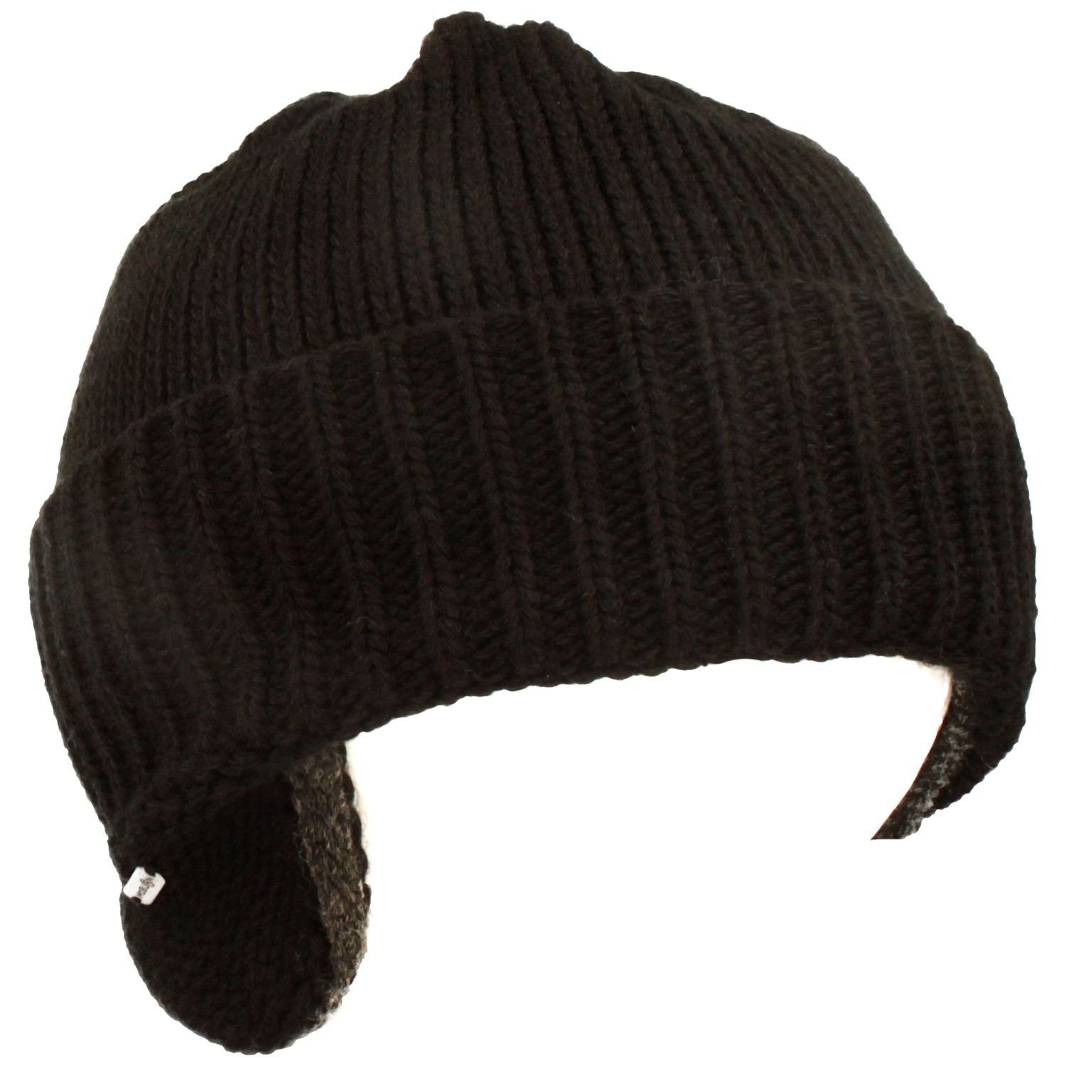 McBurn Strickmütze Strickmütze(Maski) Flieger-Optik mit Fleece/Umschlag