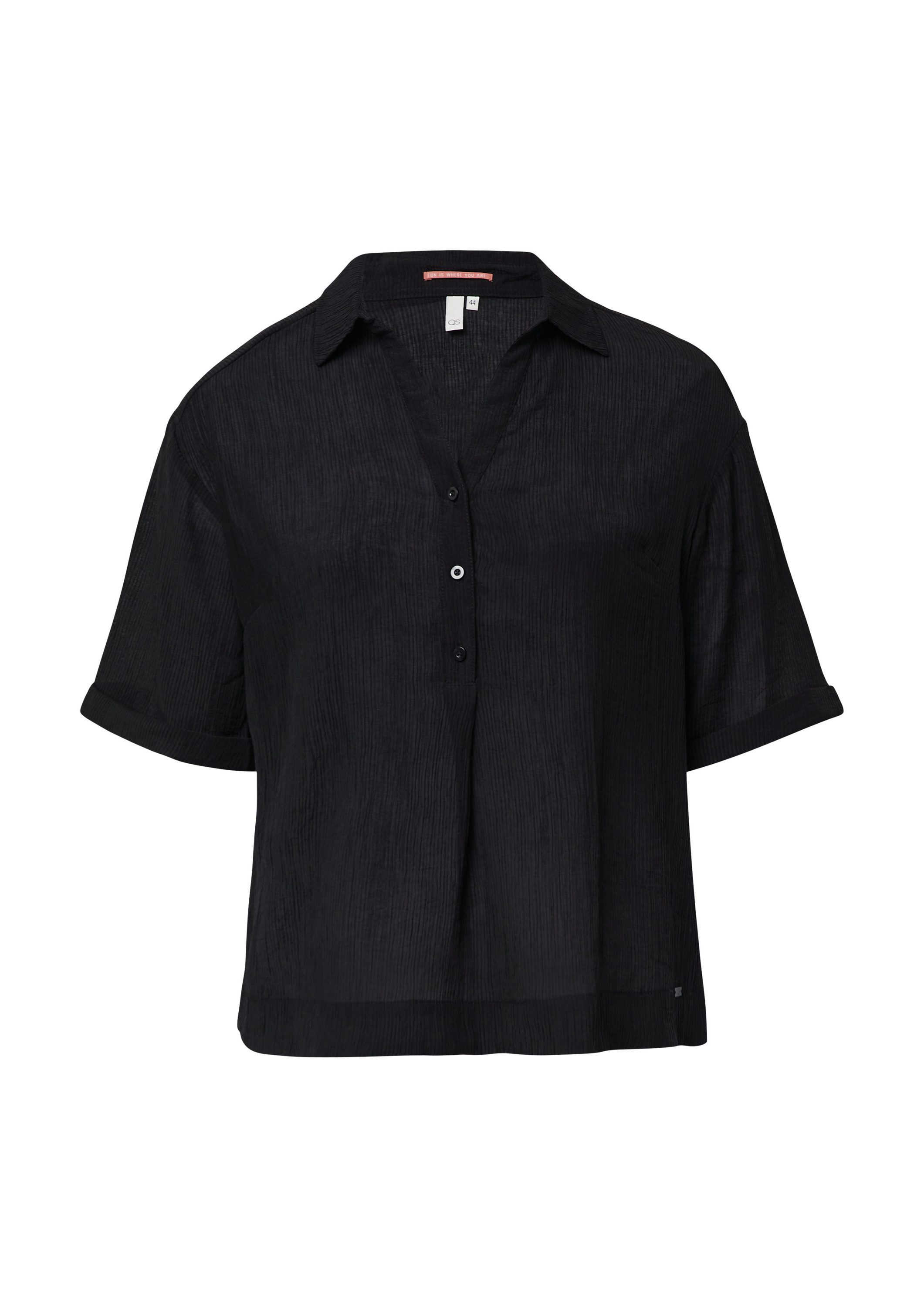 QS Kurzarmbluse Bluse Bluse im Loose Fit mit Wascheffekt günstig online kaufen