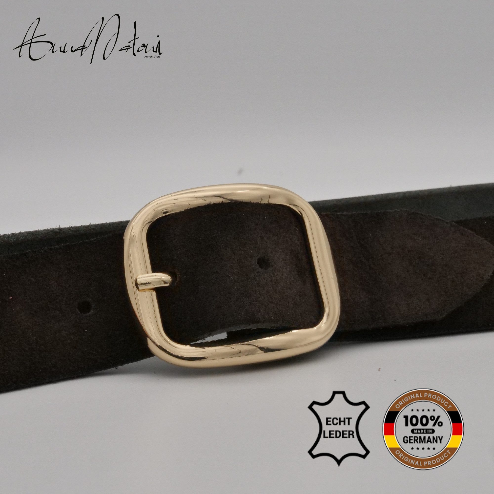 AnnaMatoni Ledergürtel AnnaMatoni Damen Ledergürtel in hochwertigem Velour günstig online kaufen