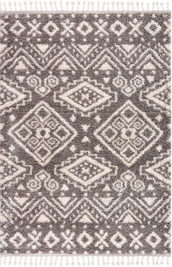 Hochflor-Teppich Pulpy 541, Carpet City, rechteckig, Höhe: 30 mm, besonders weich, mit Fransen, Ethno Look