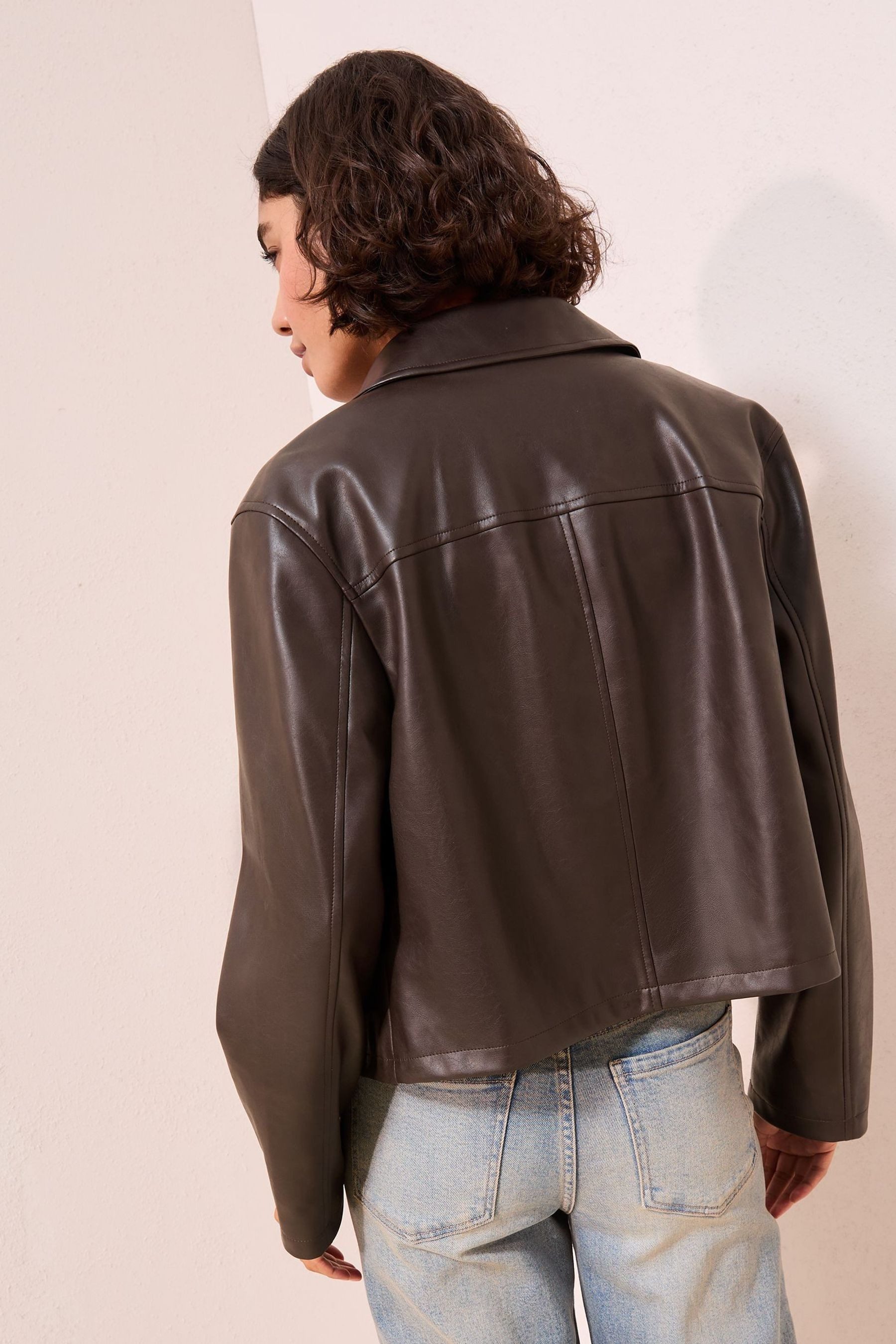 Friends Like These Lederjacke Friends Like These Kunstlederjacke mit Kragen (1-St)