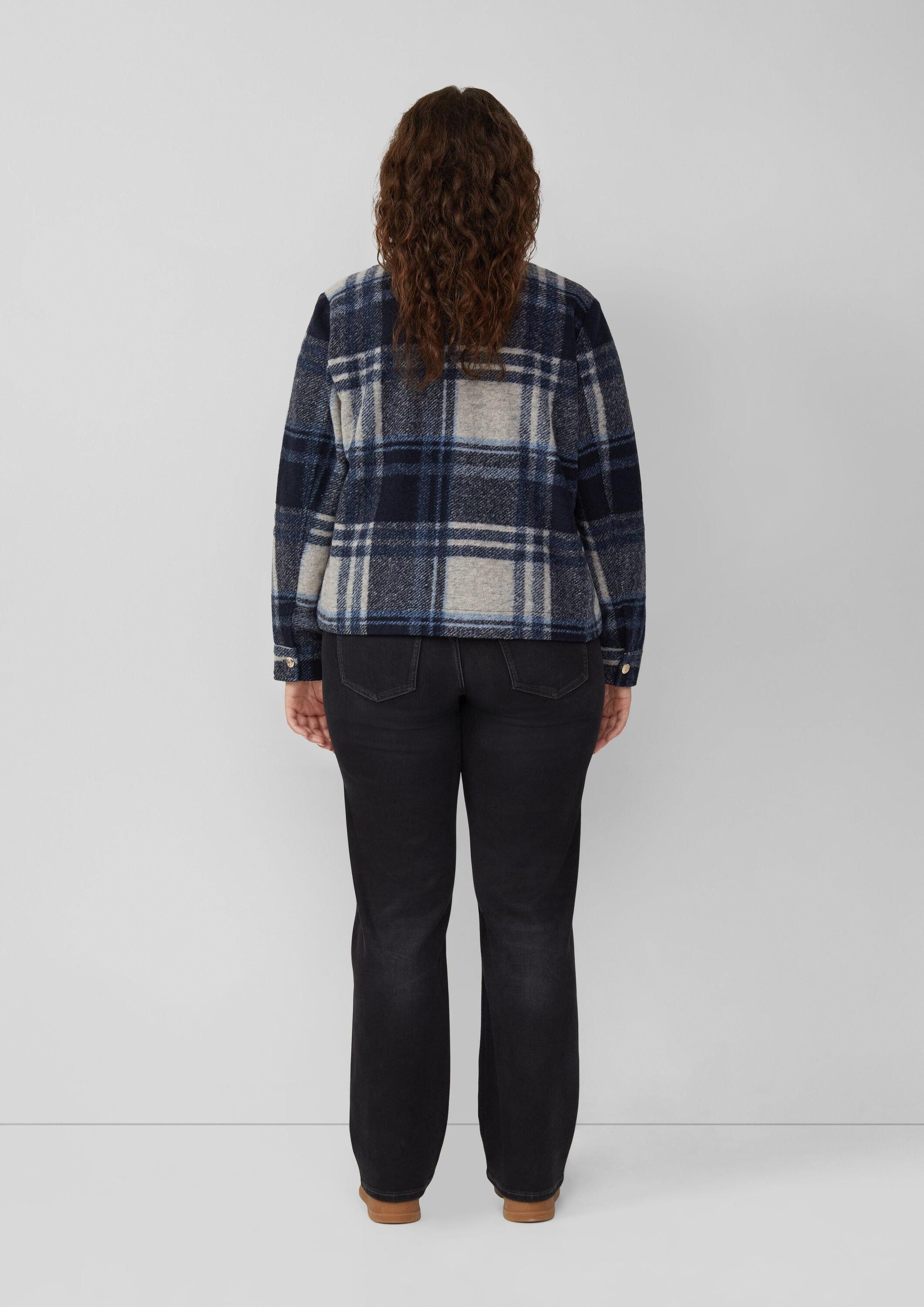 s.Oliver Hemdjacke Indoor-Jacke Leichte Wollmix-Jacke mit aufgesetzten Taschen
