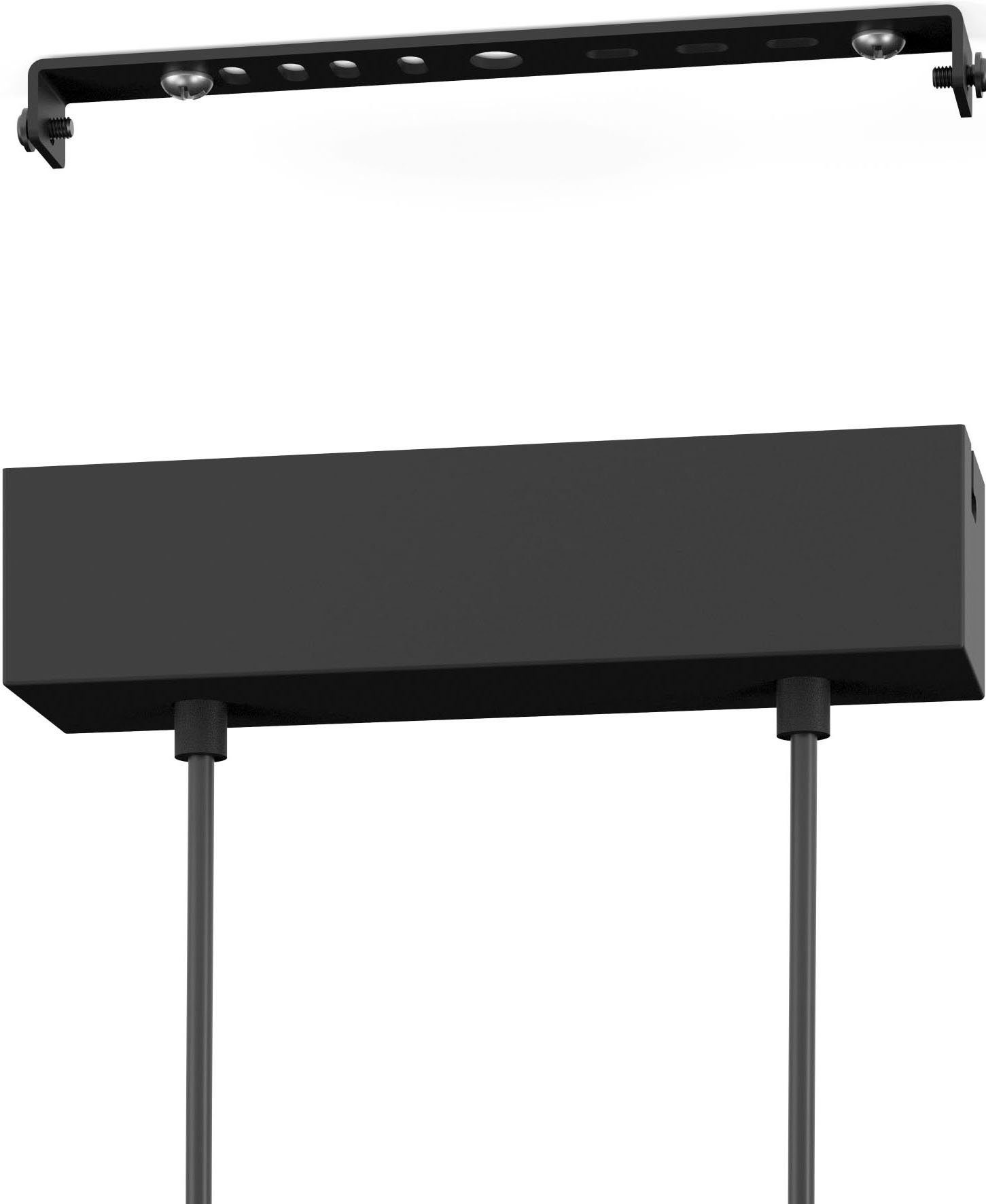 EGLO Hängeleuchte PANAGRIA Pendellampe, Alu,Stahl, Holz und Kunststoff, Esstischlampe, LED fest integriert, Warmweiß, Hängeleuchte, L93,5 x B7,5 x H110 cm, schwarz, braun, 2X13W inkl.