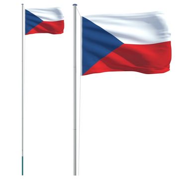 vidaXL Fahne Tschechische Flagge mit Mast 6,23 m Aluminium
