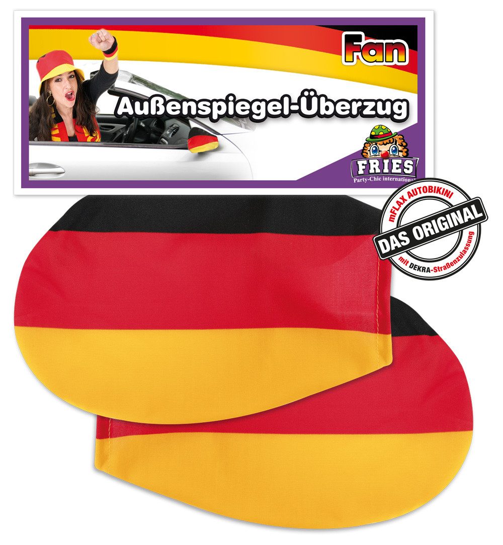 Fries Autospiegel 2 Stück Deutschland Außen Autospiegel Spiegelfahne Fahne EM Spiegel, 2 Stück Auto Spiegel Deutschland Fahnen
