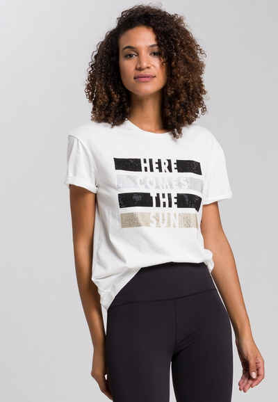MARC AUREL T-Shirt mit Strass-Frontprint