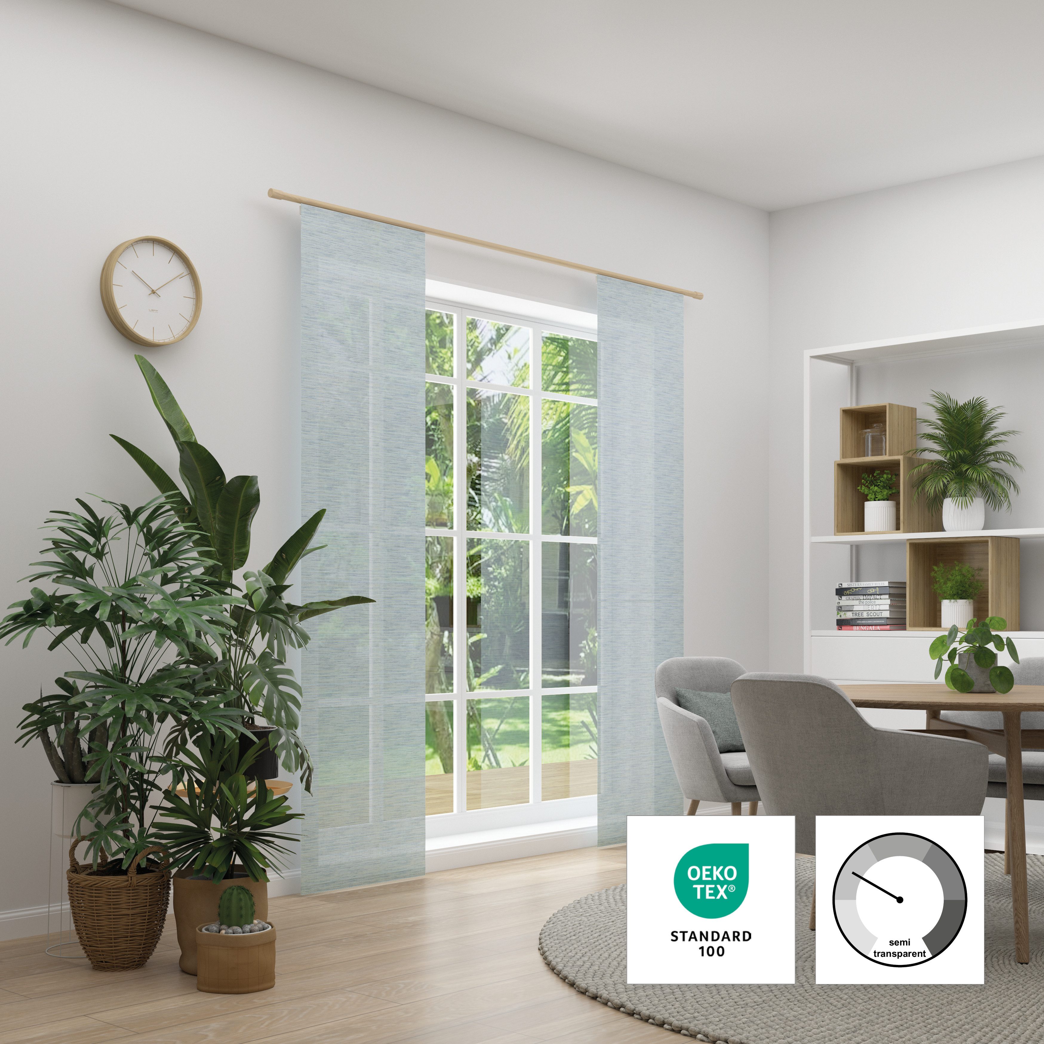 Neutex for you! Schiebegardine Biella (1 St), Paneelwagen, halbtransparent, Jacquard, HxB: 245x60