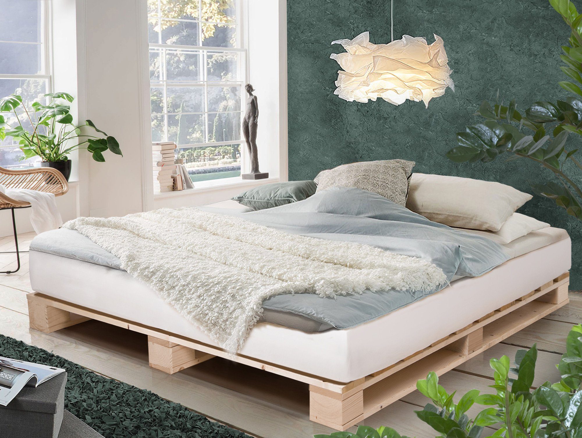 Moebel-Eins Massivholzbett PALETTI Massivholzbett / Palettenbett, günstig online kaufen