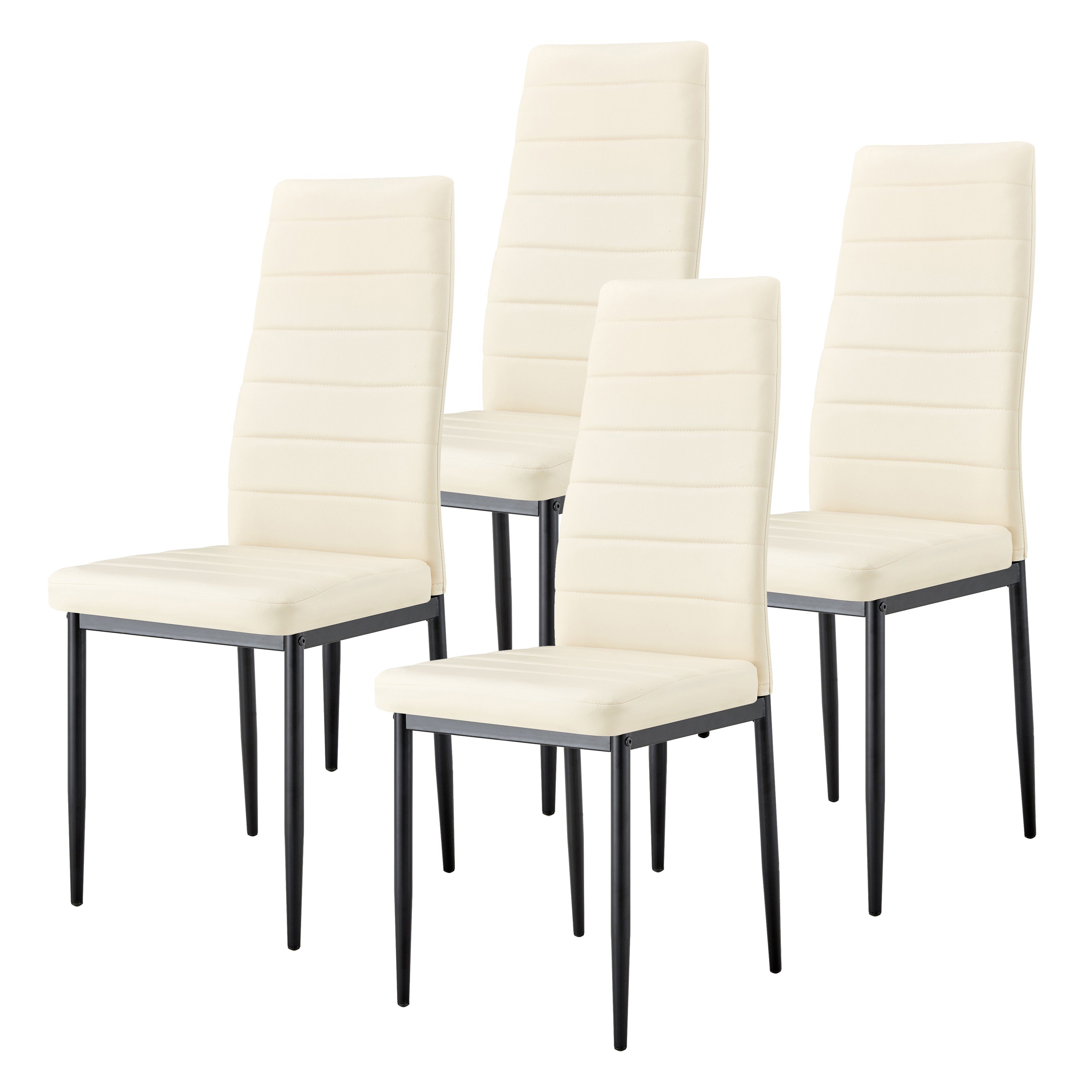Zedelmaier Esszimmerstuhl Stuhl esszimmer esstisch stühle Küchenstühle für  Esszimmer Wohnzimmer (4 St), mit hohe Rückenlehne, Kunstlederbezug,  belastbar bis 150 kg