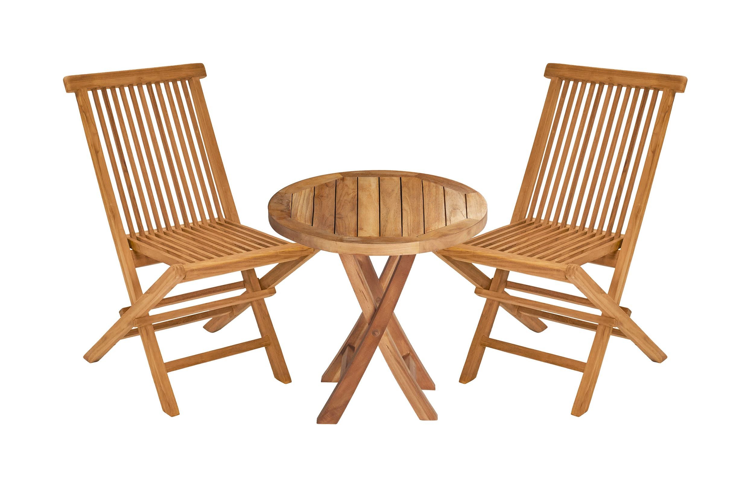 dasmöbelwerk Gartentisch Klapptisch Ela Bistrotisch Beistelltisch Teak Gartenmöbel Ø50x50cm – Bild 2 von 5