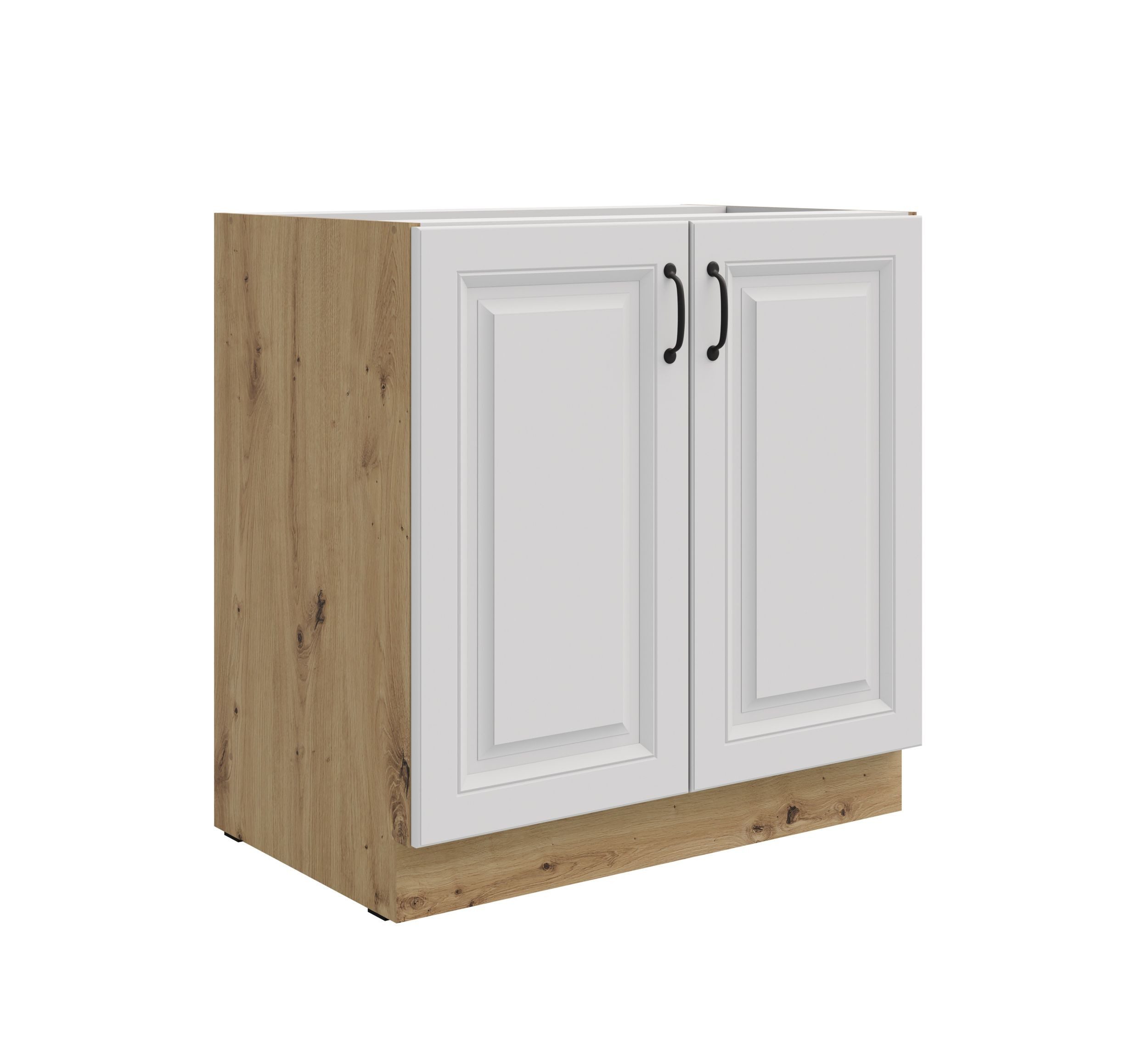 Küchen-Preisbombe Unterschrank 80 cm Küche Stilo Weiß Eiche Artisan Küchenzeile Küchenblock Landhaus