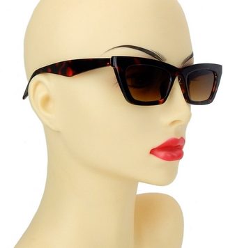 Ella Jonte Sonnenbrille Trend Sonnenbrille Schwarz oder Braun Hornoptik UV400 im Stoffetui