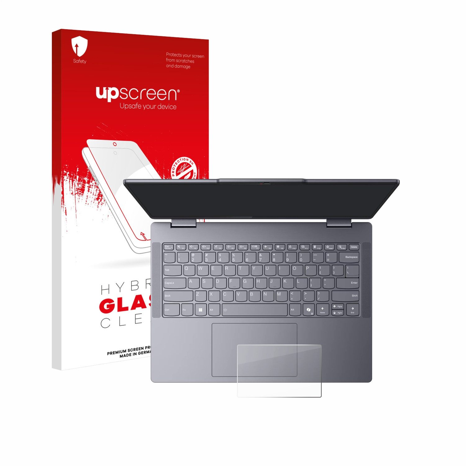 upscreen Displayschutzglas Folie für Lenovo IdeaPad 5 2-in-1 14" Touchpad, Schutzfolie Glas Panzer Display Schutz klar