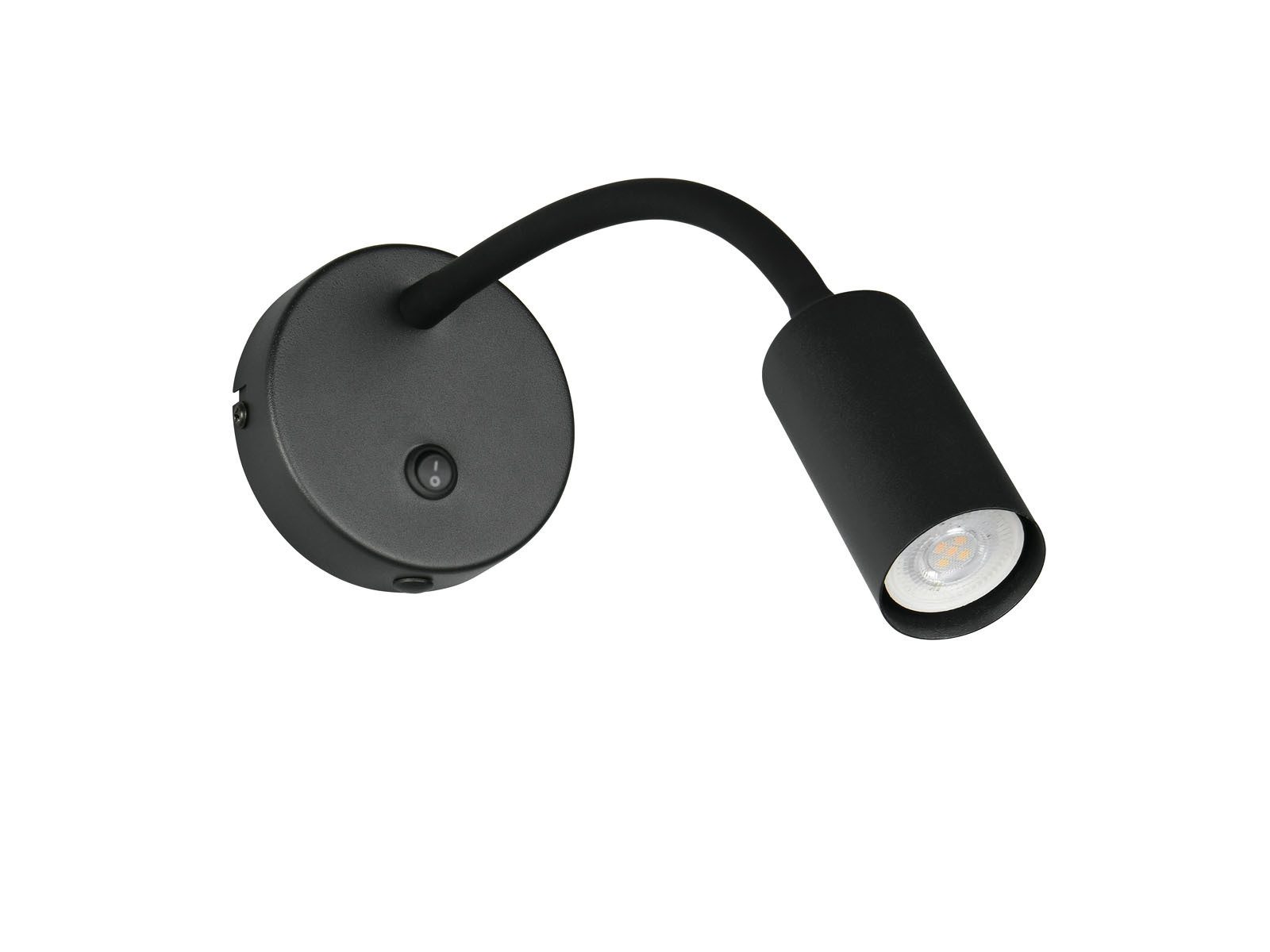 Reality Leuchten LED Leselampe mit Schalter & Schwanenhals, Breite 10cm, Leuchtmittel dimmbar, LED wechselbar, Warmweiß, Wandlampe für Bett Nachttisch, Leseleuchte Wand-Montage mit GU10 LED