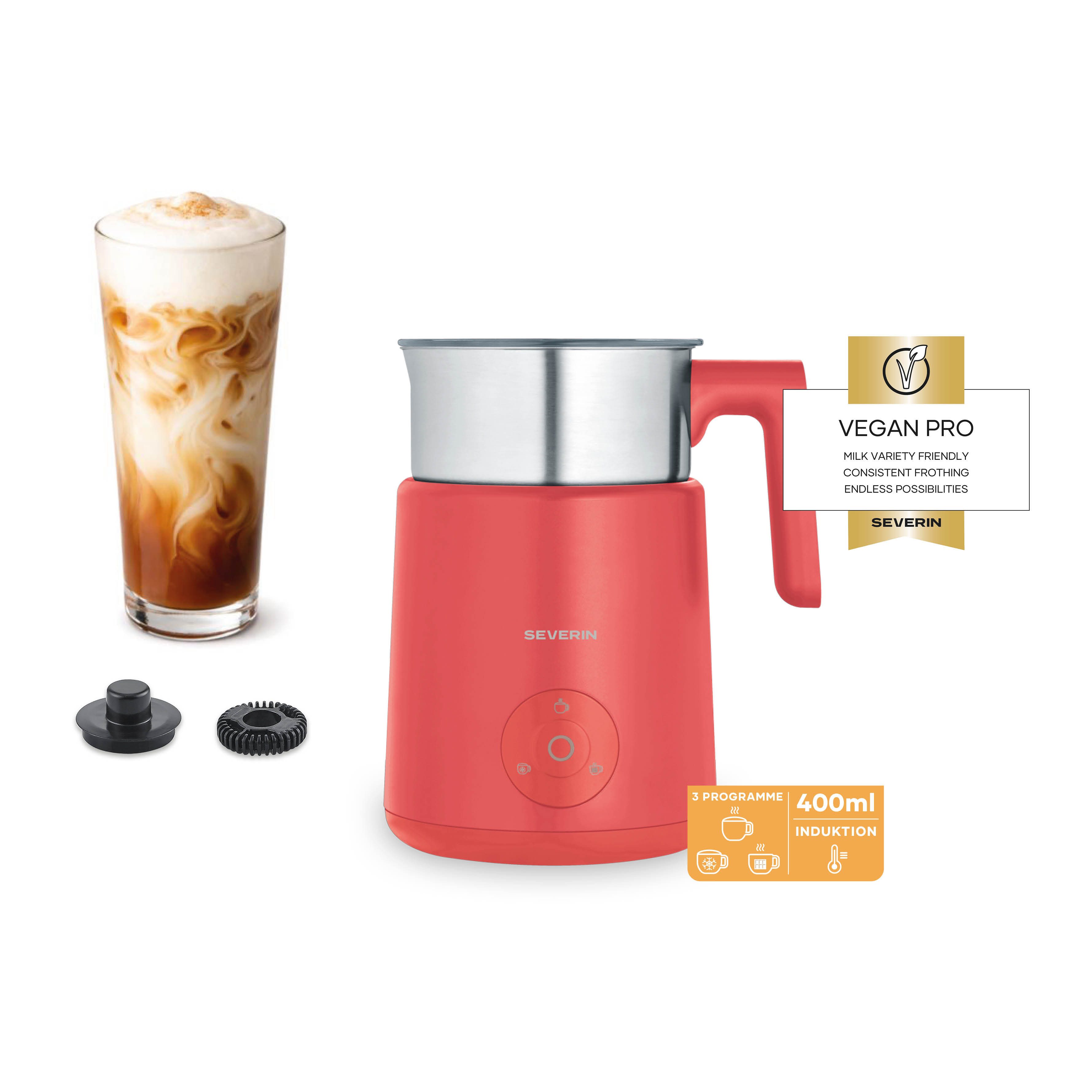 Severin Milchaufschäumer SPUMA LITE SM 3595, 500 W, kaltes & warmes Aufschäumen, Schoko-Funktion, auch vegane Milch, pink