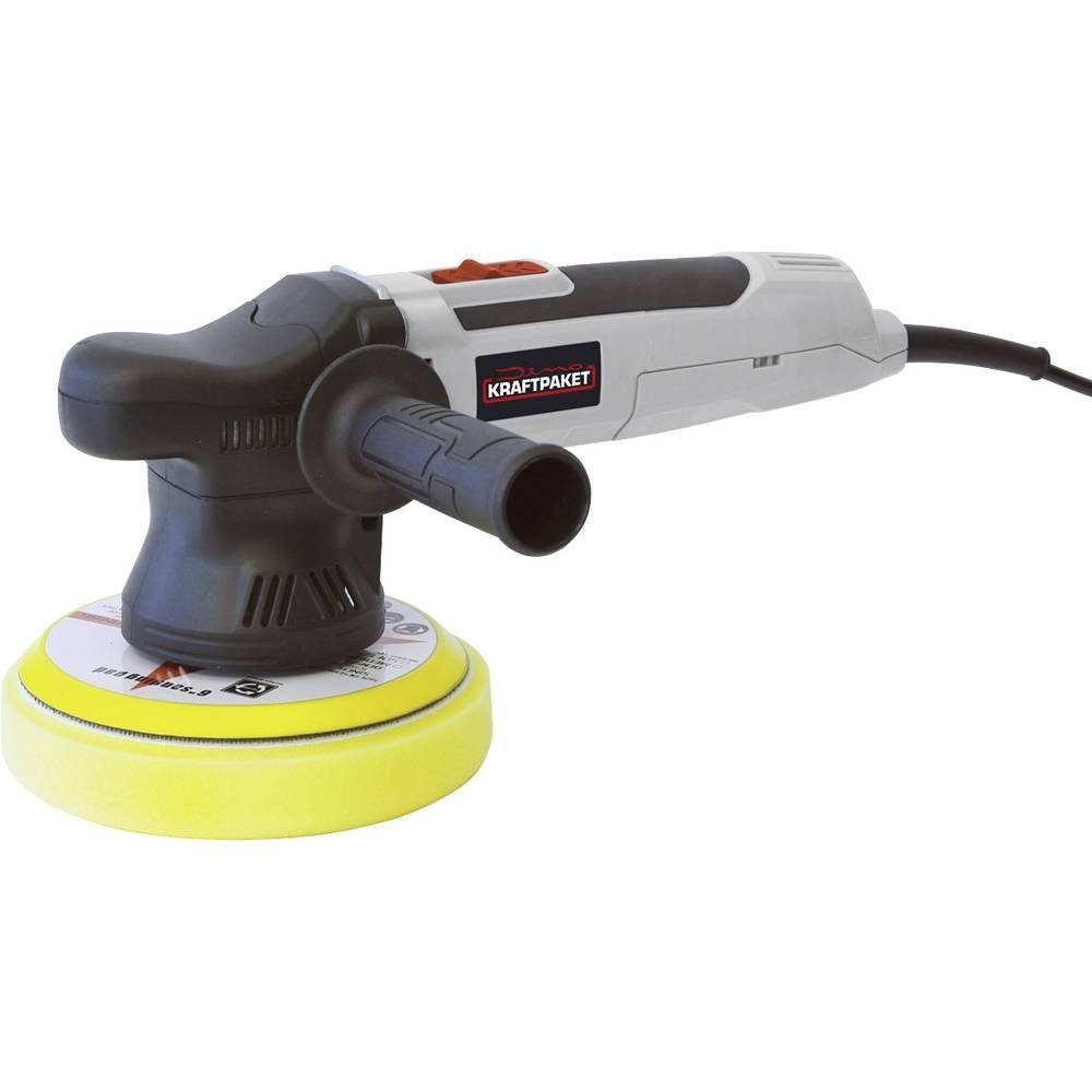 Dino KRAFTPAKET Poliermaschine Exzenterpoliermaschine HUB 9mm 650 W 640220, ladbar über 230 V, Stufenlose Drehzahlregulierung