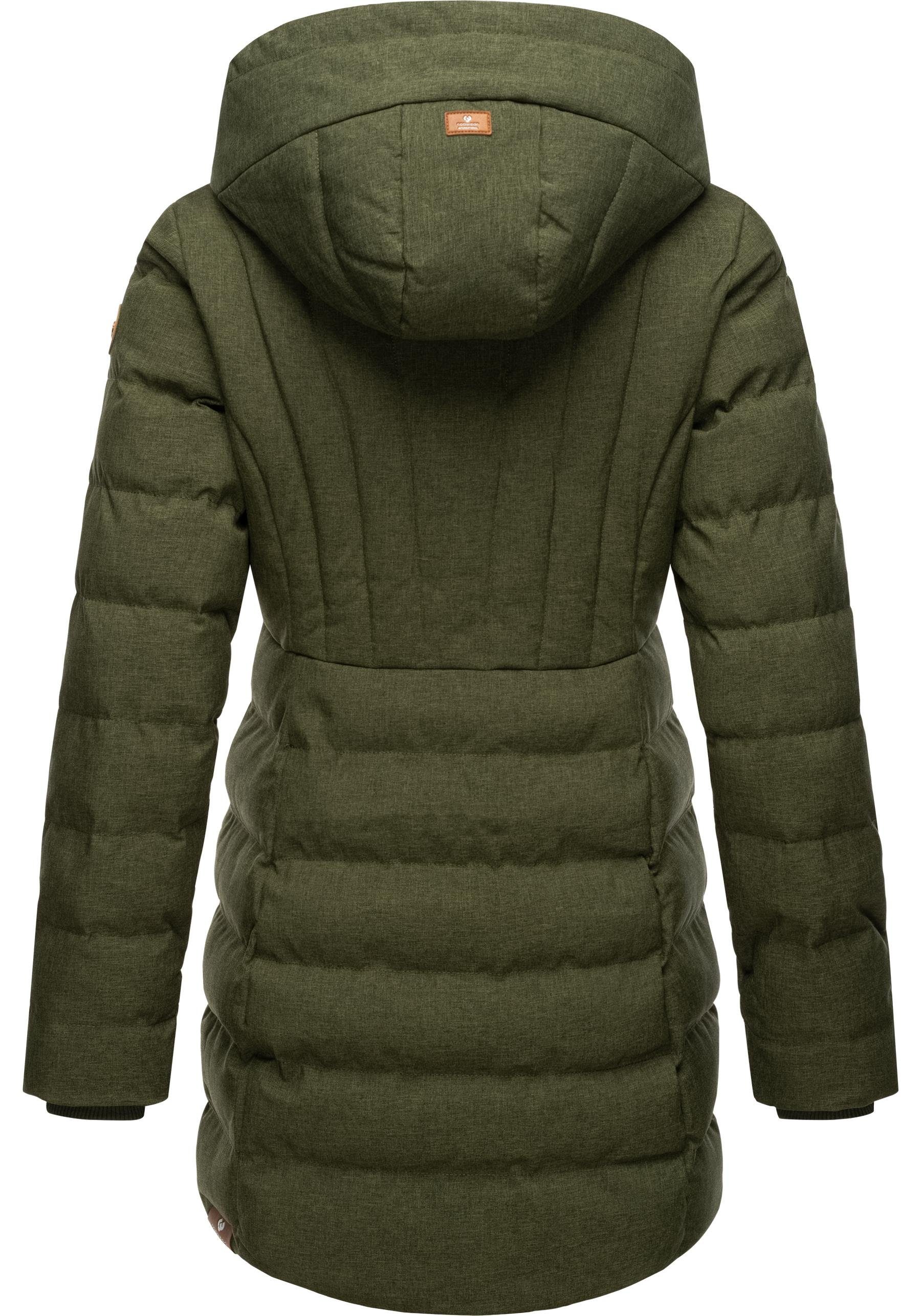 Ragwear Kurzmantel Ashanta Wasserdichter Winterparka mit gefütterter Kapuze