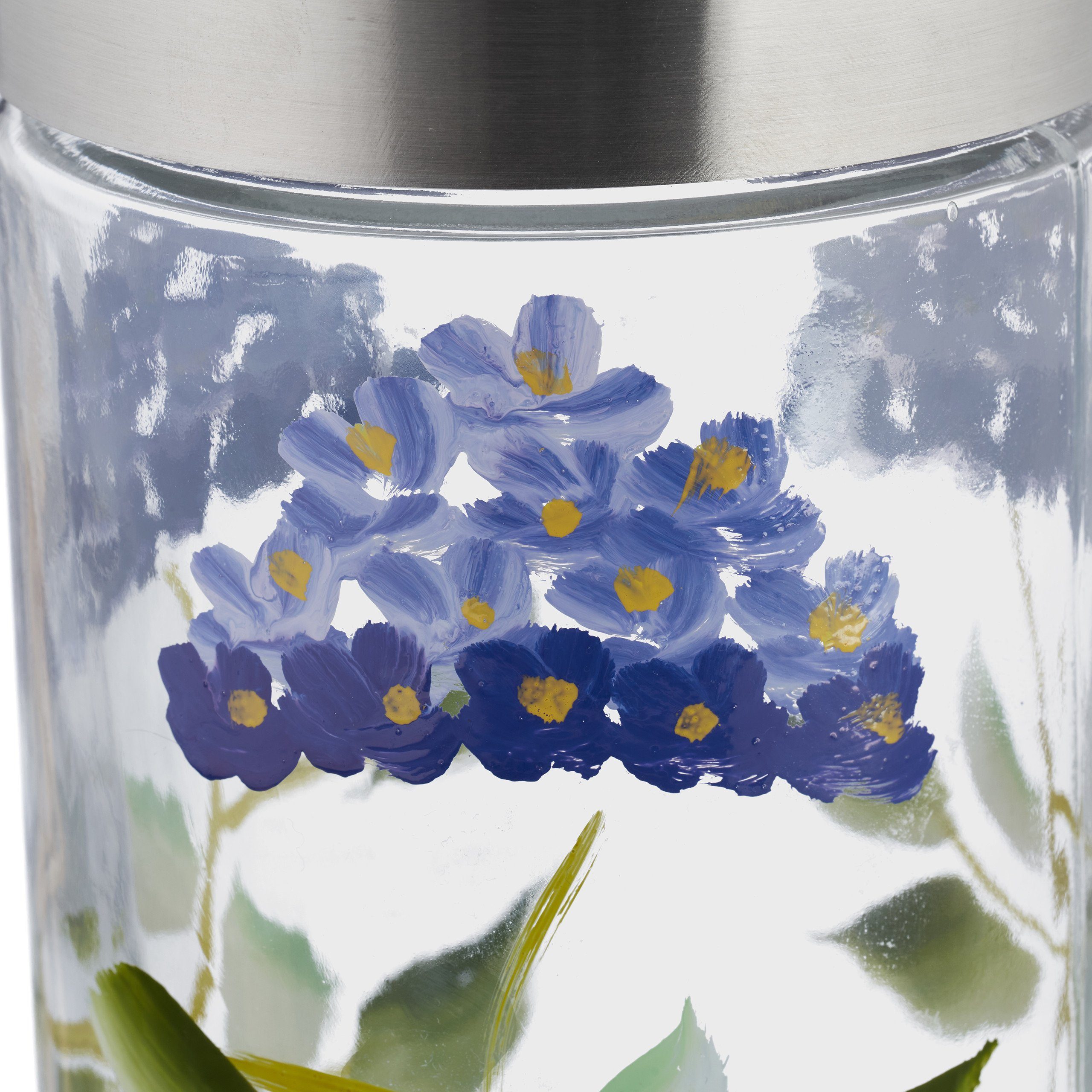Vorratsgläser Vorratsglas 4er Set relaxdays Blumenmuster, Glas