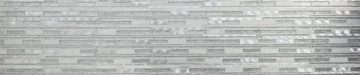 Mosani Mosaikfliesen Glasmosaik Naturstein Stäbchen Mosaikfliese Aluminium weiß
