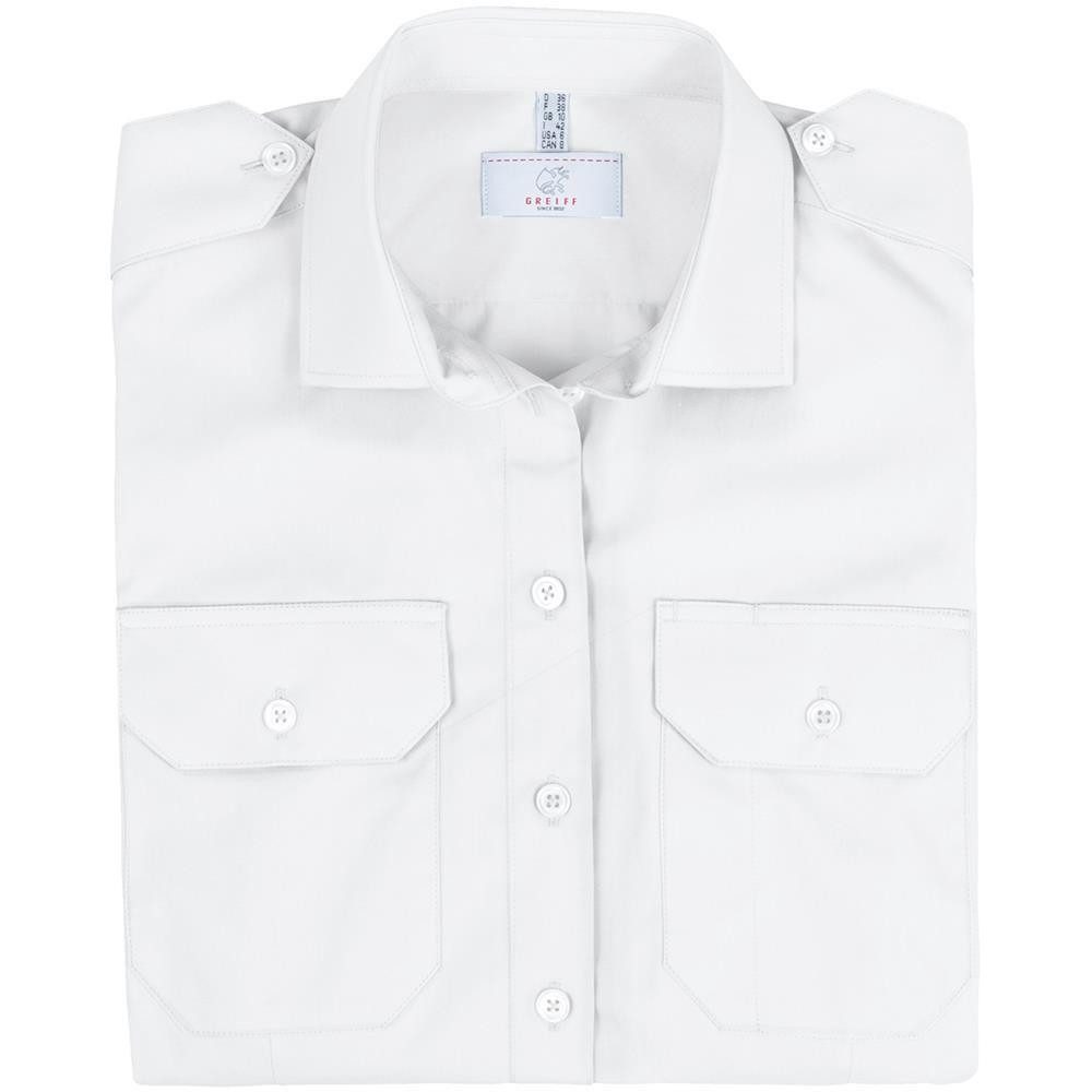 GREIFF Kurzarmbluse Greiff SIMPLE Damen Pilotbluse Kurzarm New-Kent Regular günstig online kaufen