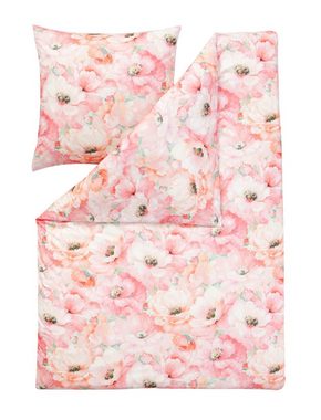 Bettwäsche Estella Mako Jersey Bettwäsche 155x220 Claire Mohnblumen Blüten rosa, Estella, Mako-Jersey, 2 teilig