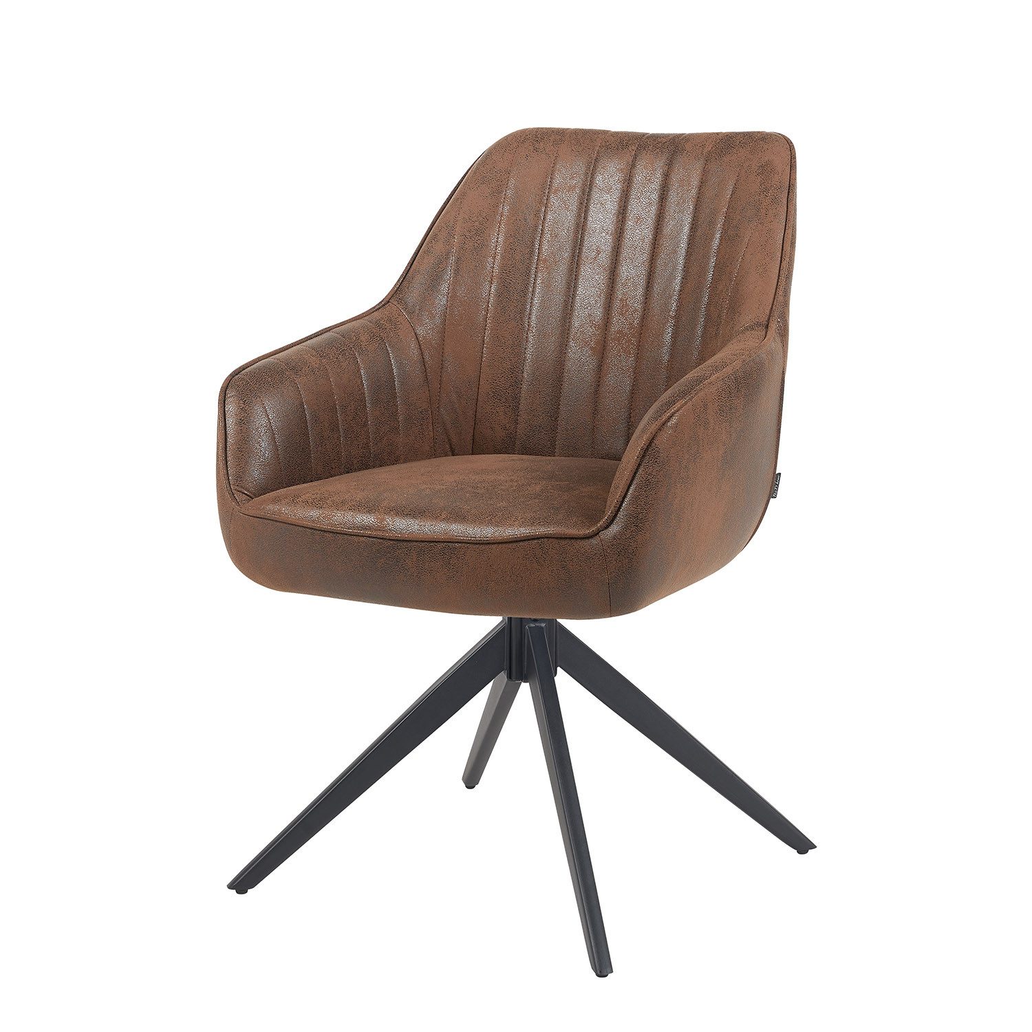 B&D home Polsterstuhl ARVIT (1 St), mit Armlehnen, Taschenfederkern-Sitz, Metallgestell 360° drehbar