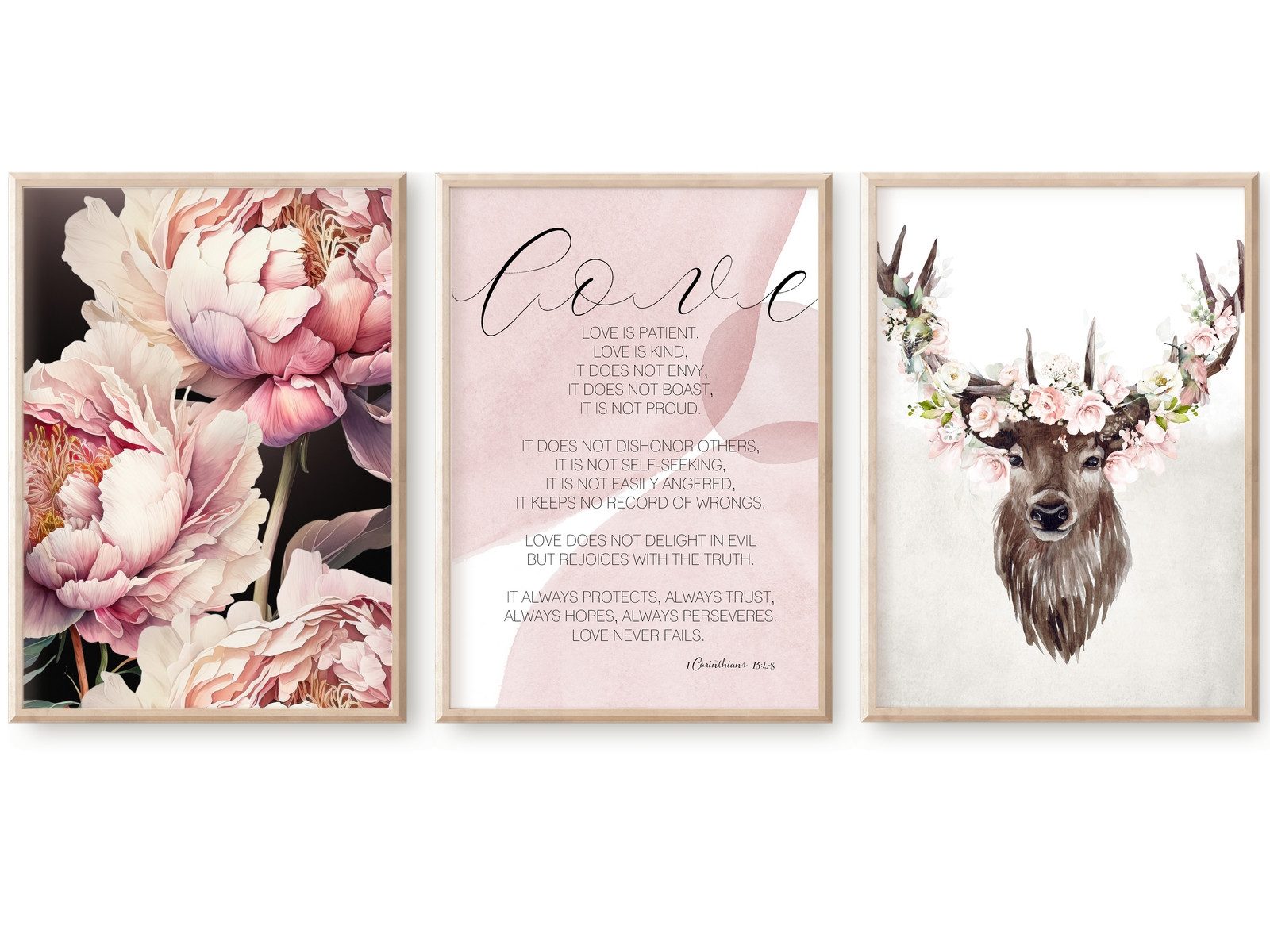 Poster Bilder Bilderset Wandbilder LOVE IS... 3er Set Print