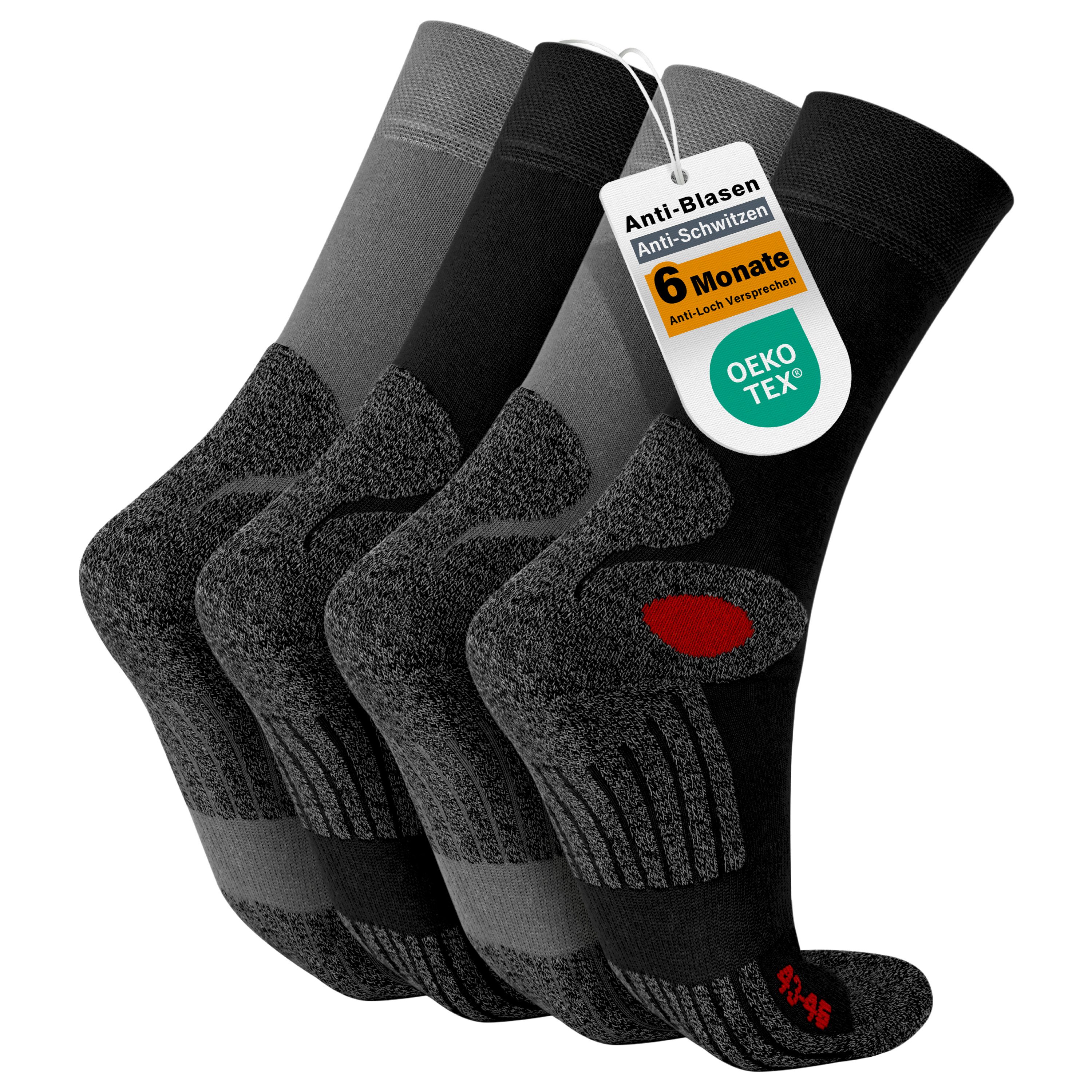 celodoro Arbeitssocken 4 Paar Wandersocken, Arbeitssocken & Sportsocken Anti-Schweiß