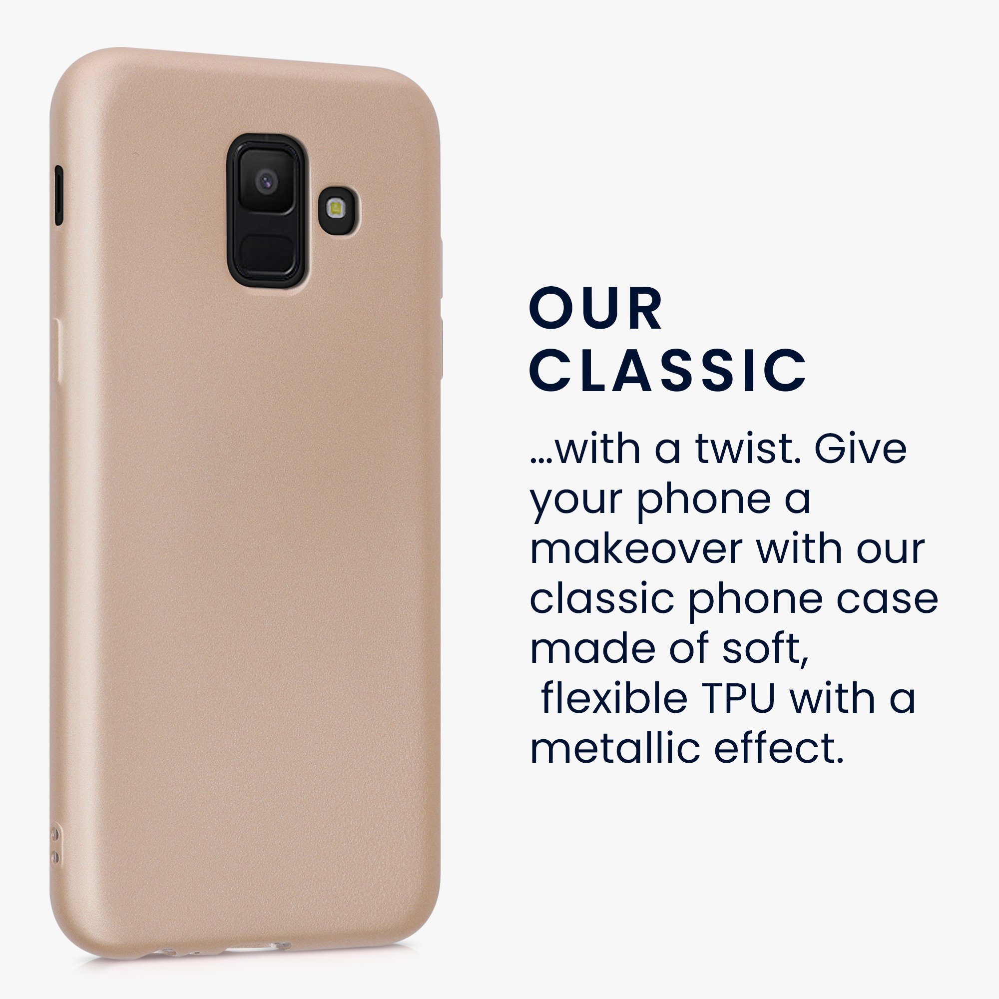 kwmobile Handyhülle Handyhülle für Samsung Galaxy A6 (2018) Hülle, Silikon Case metallisch schimmernd - Schutzhülle Cover