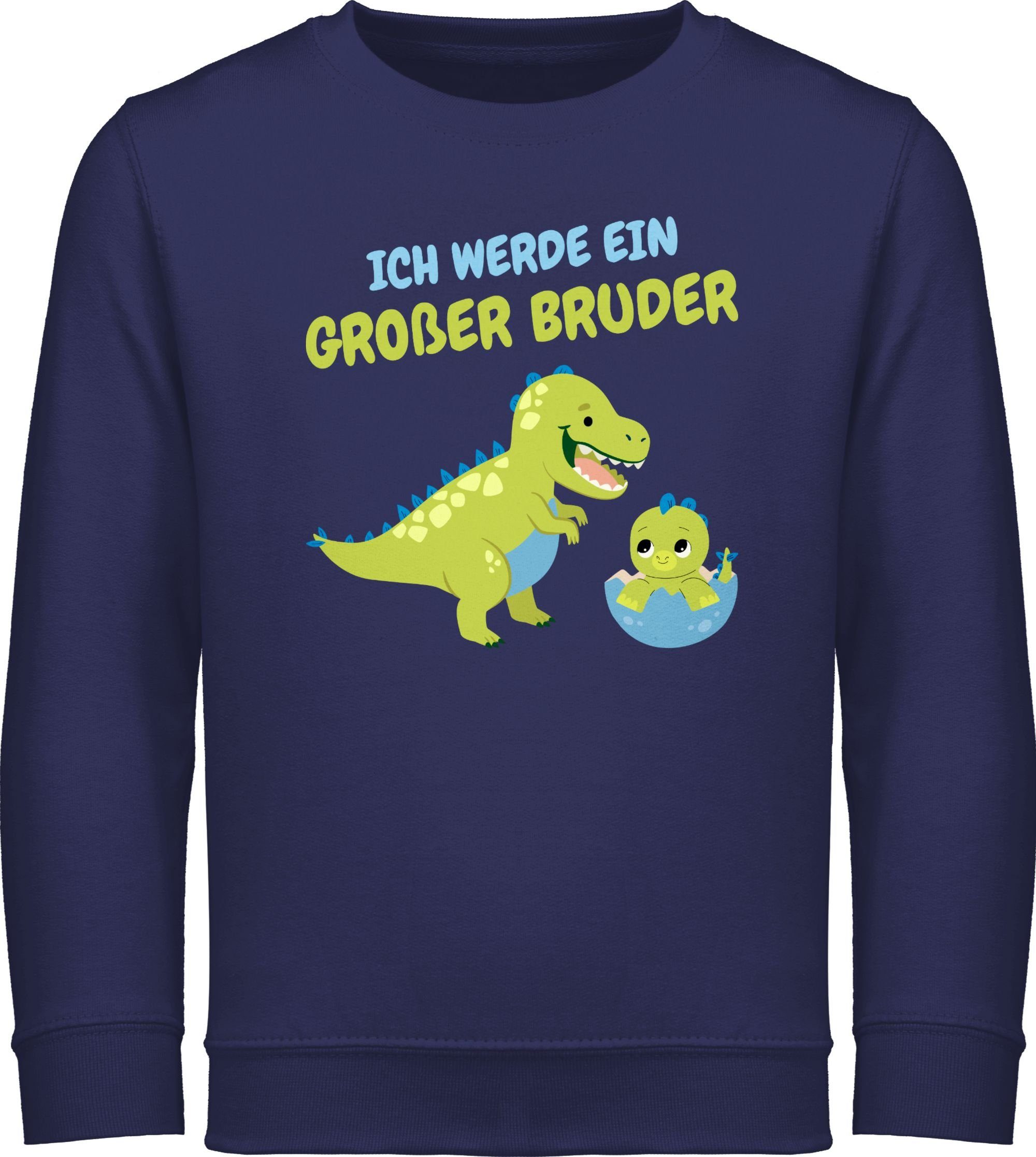 1 Ich Großer ein Bruder werde Blau Shirtracer großer Sweatshirt Navy Bruder