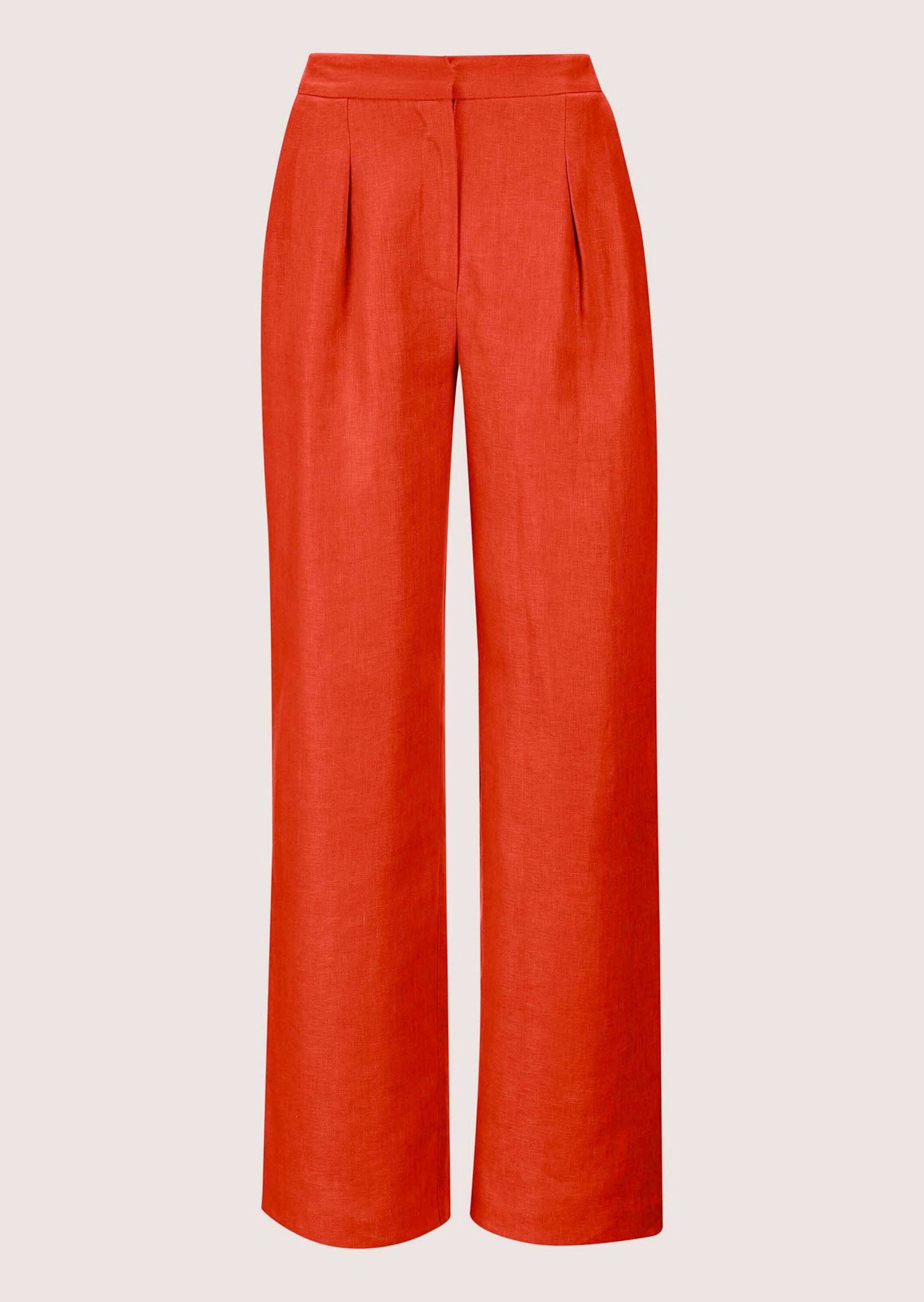 Bundfaltenhose Kurzgröße: Weite Leinenhose mit Bundfalten