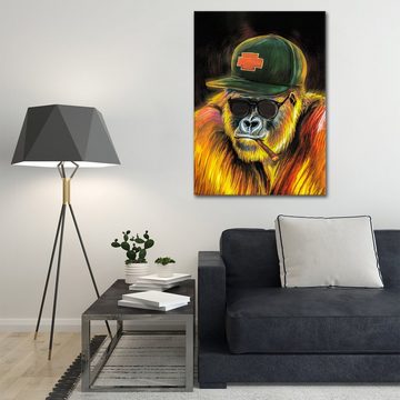 ArtMind XXL-Wandbild Smoking Gorilla, Premium Wandbilder als Poster & gerahmte Leinwand in 4 Größen, Wall Art, Bild, Canva