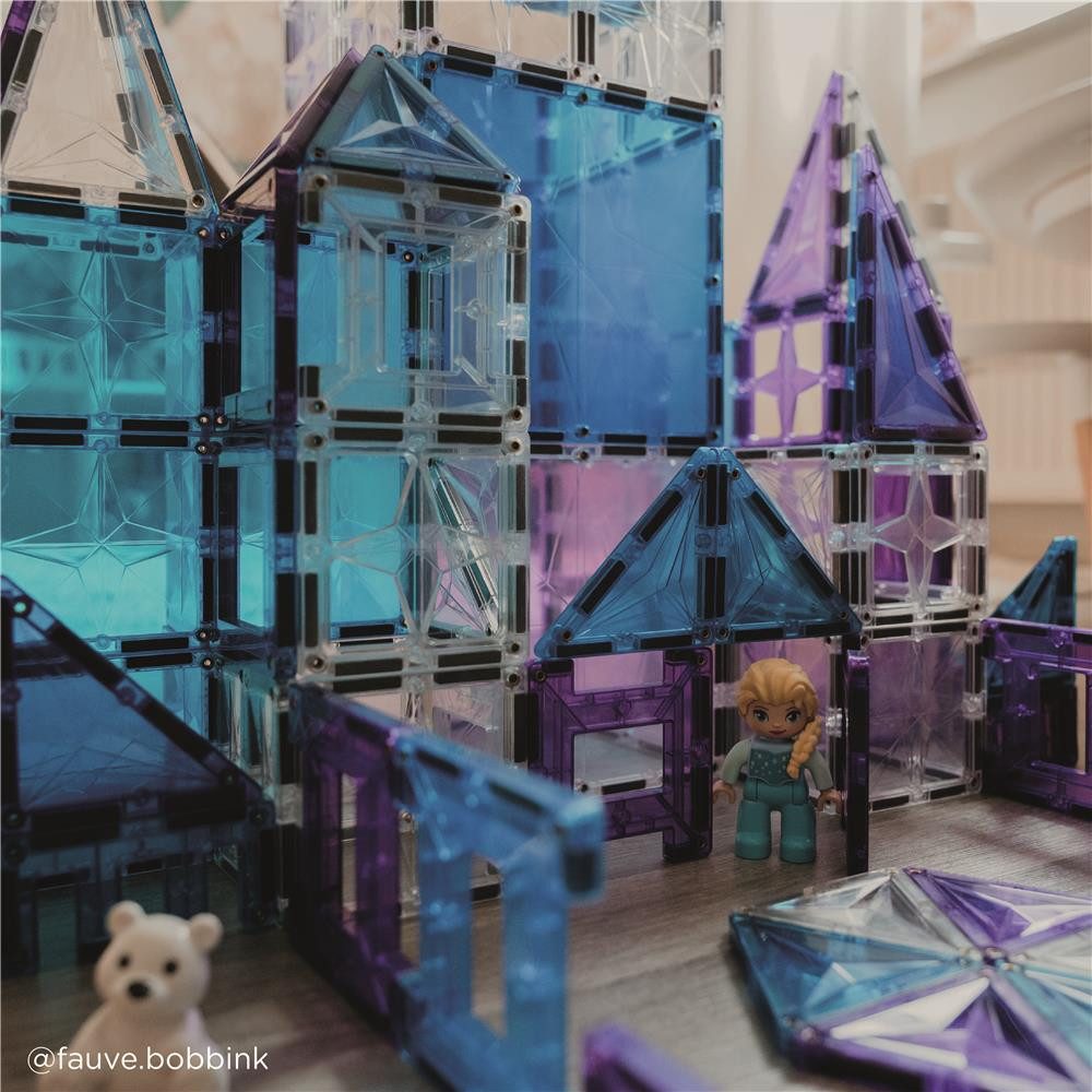 Cleverclixx Cleverclixx Mega-Eiskristall-Bausatz 180 Teile Magnetspielbausteine, langlebiges Magnetspielzeug, robuste Bauweise, erweiterbare Sets