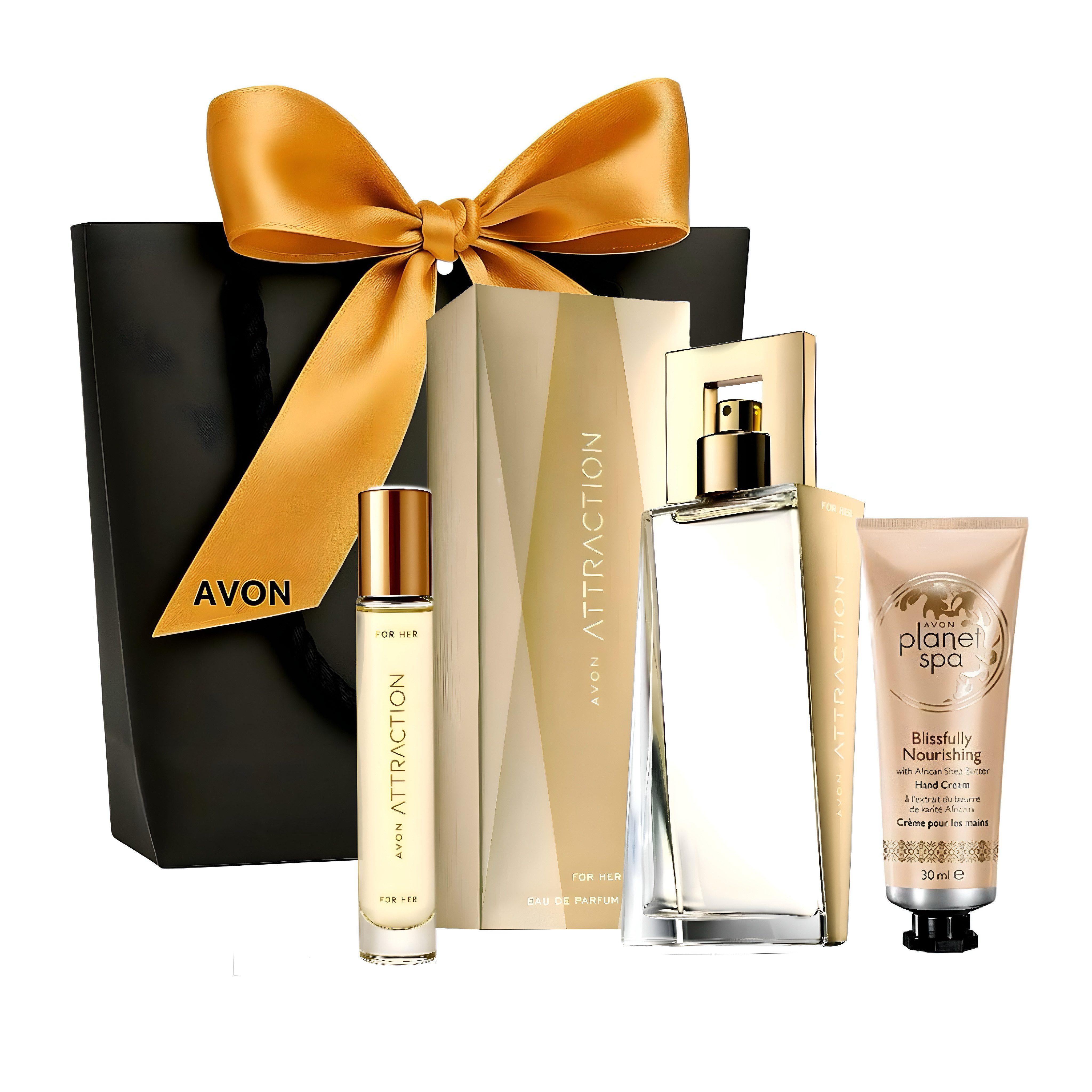 Eau de Parfum ATTRACTION 50ml, Taschenspray 10ml Handcreme Duftprobe Geschenkset