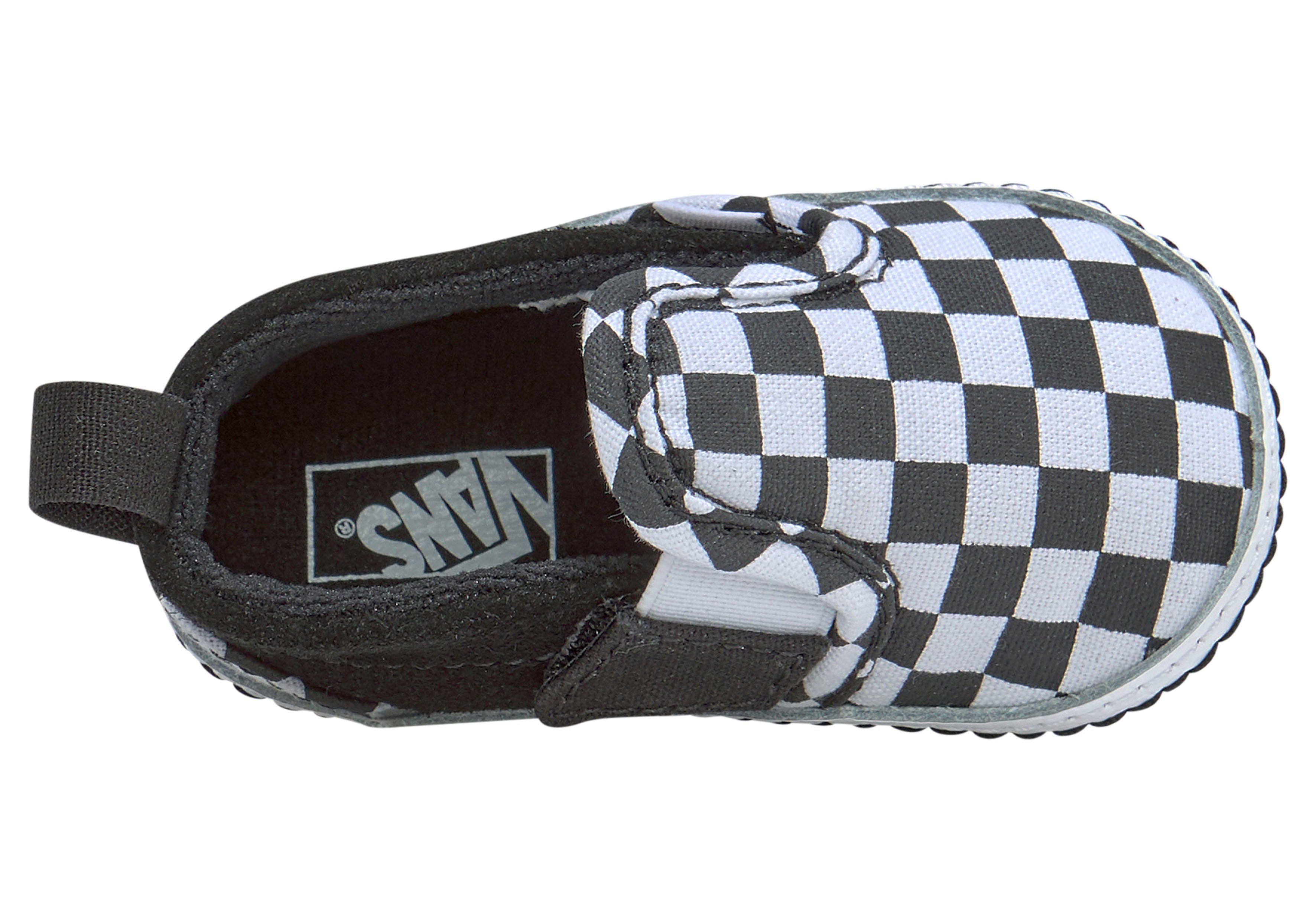 V Vans Babys Checker Slip-On für Crib Lauflernschuh schwarz-weiß